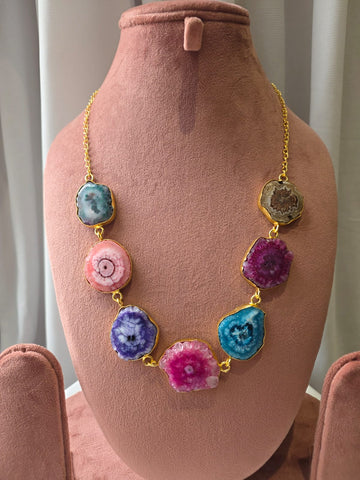 Prism Aura Slice Necklace lavender