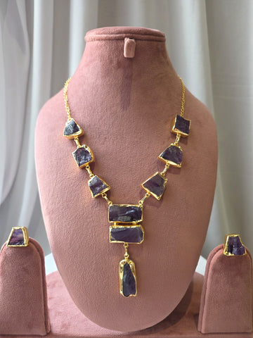Cascade Geometric purple Necklace Set