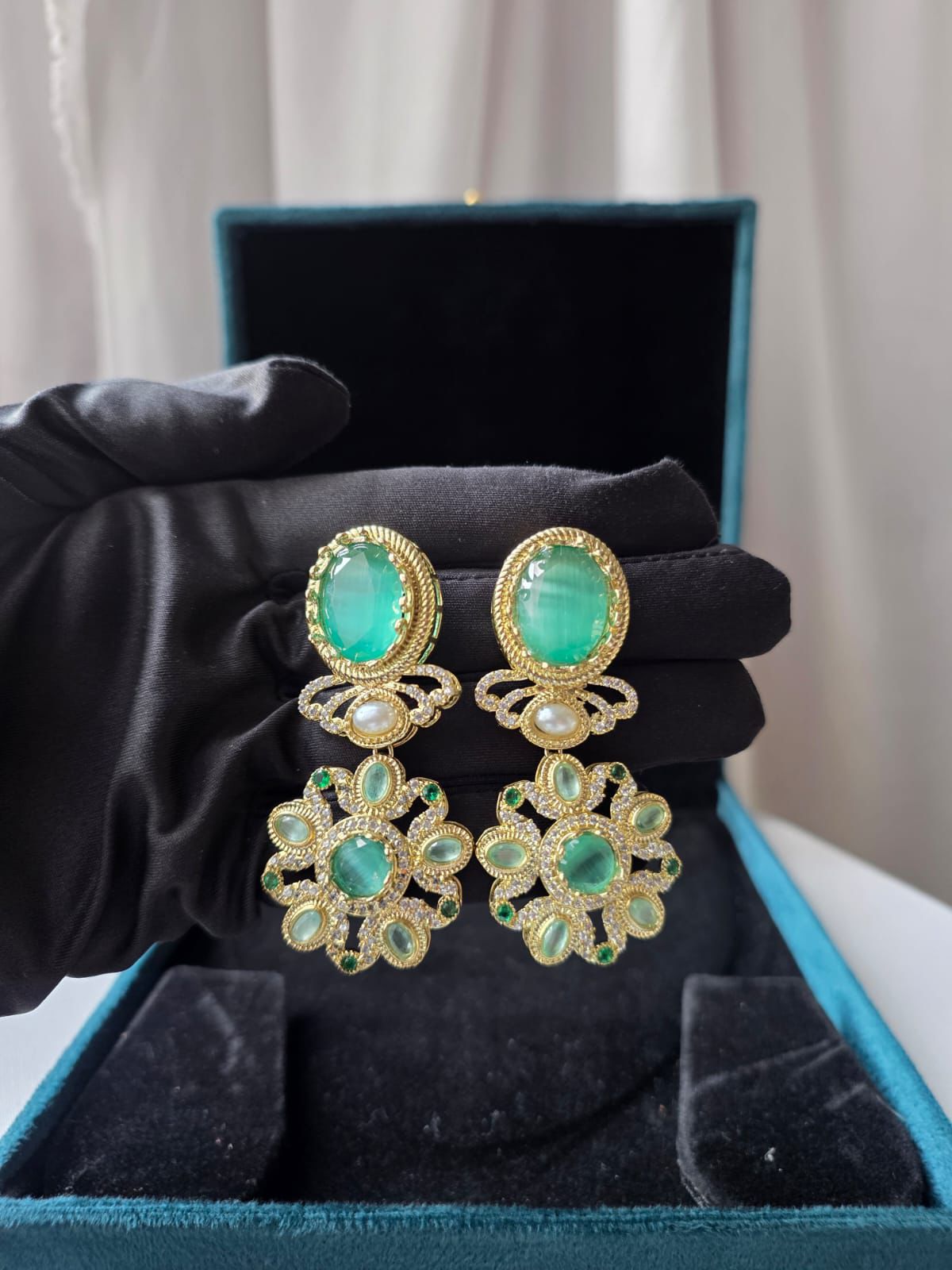 Multicolour Heritage Drop Bloom Earrings
