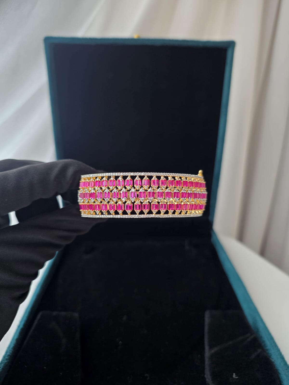 Ruby Luxe Baguette Statement Bracelet