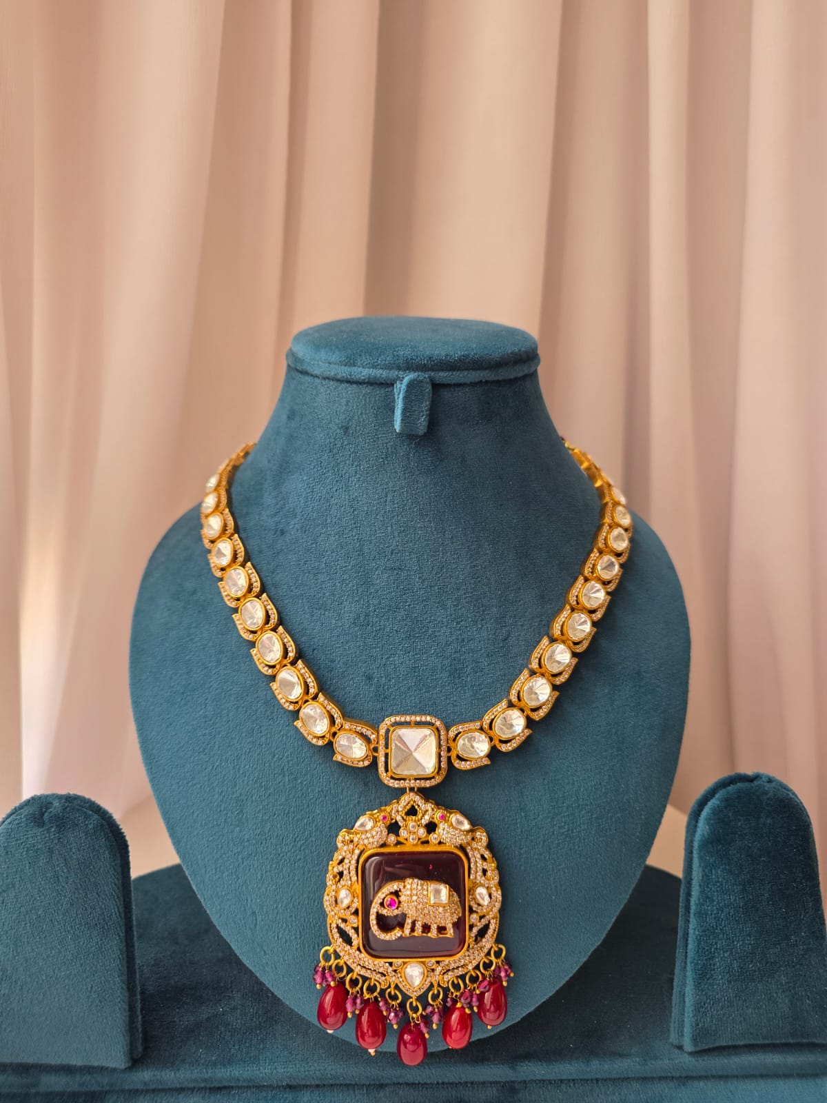 Ruby Elephant Royale Statement Necklace Set