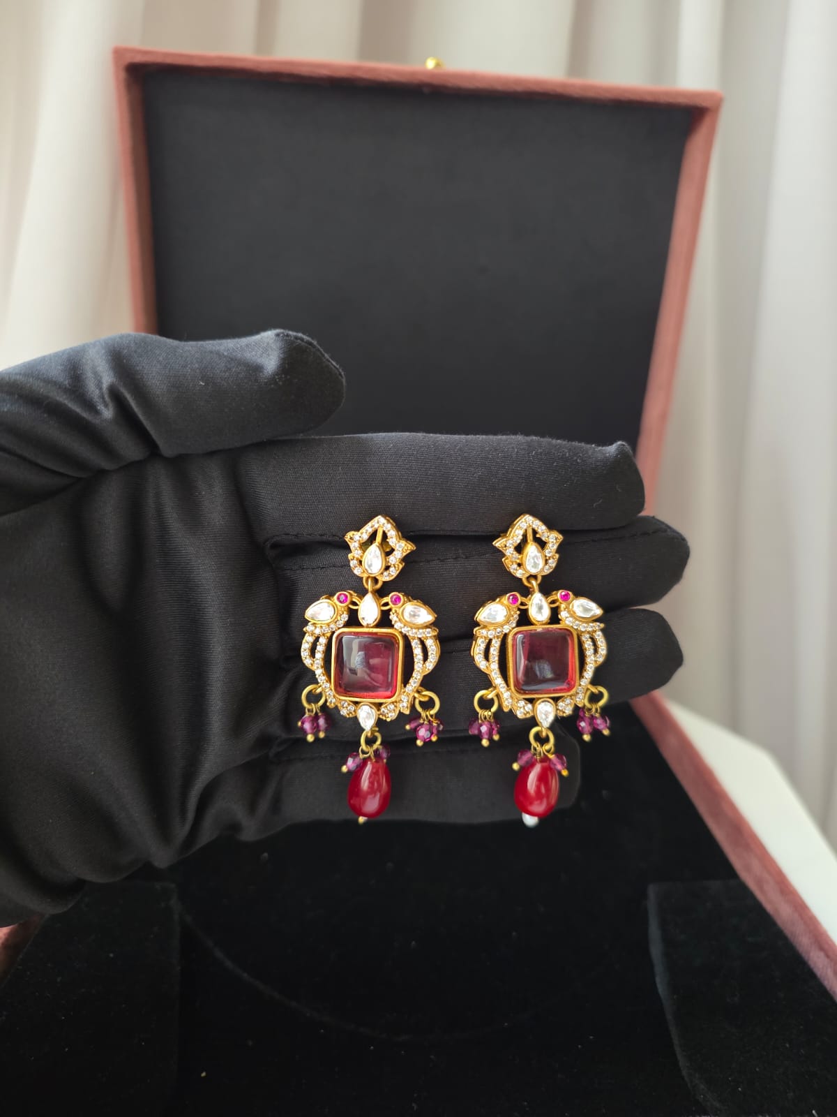 Ruby Elephant Royale Statement Necklace Set