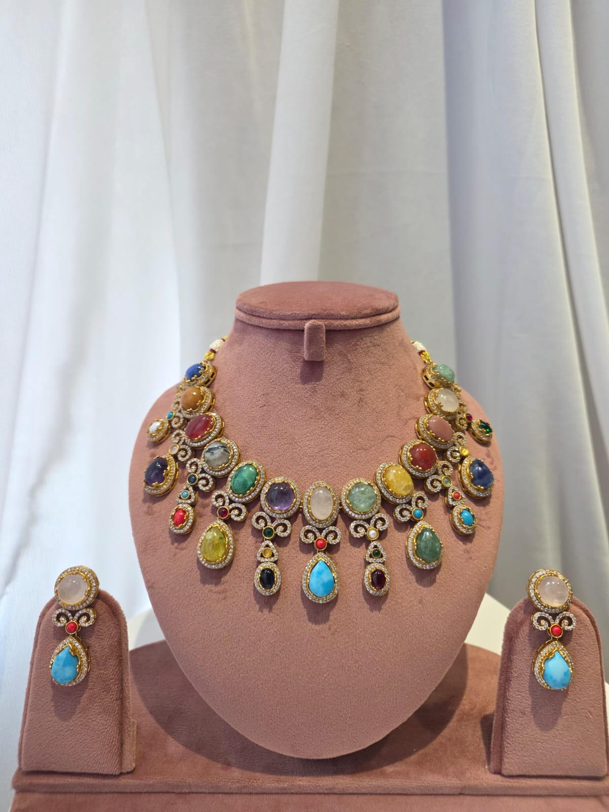 Multicolour Heritage Statement Necklace Set