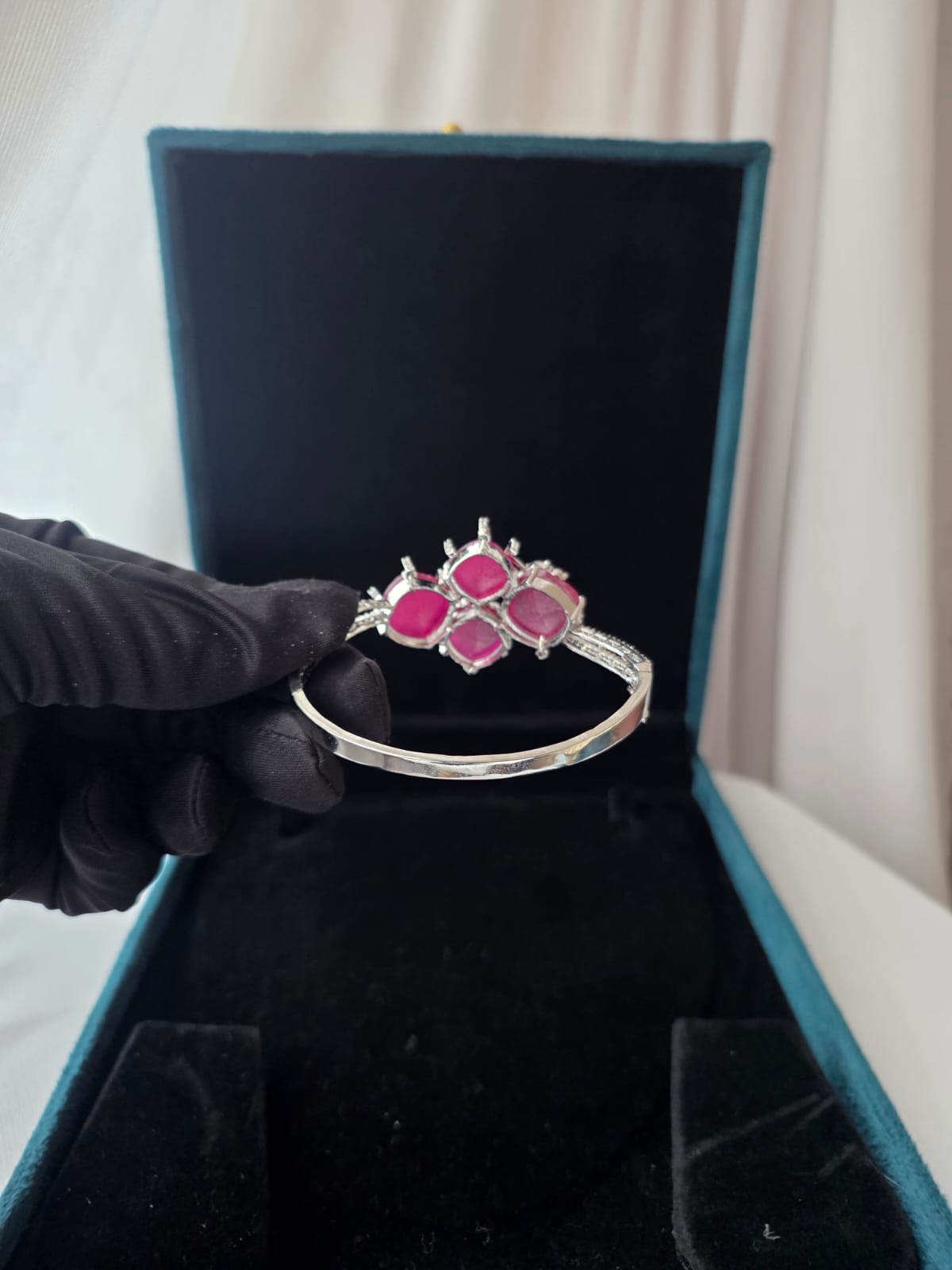 Ruby Starburst Designer Statement Bracelet