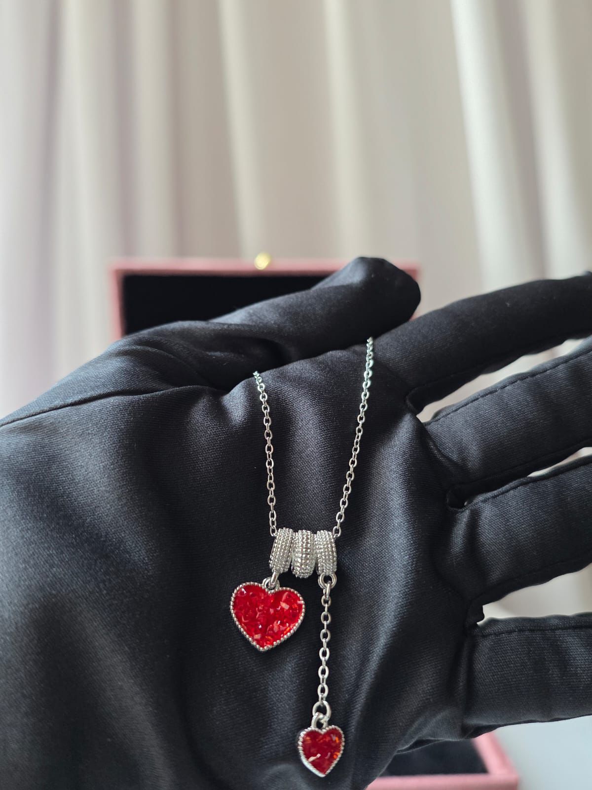 Crimson Heart Drop Chain