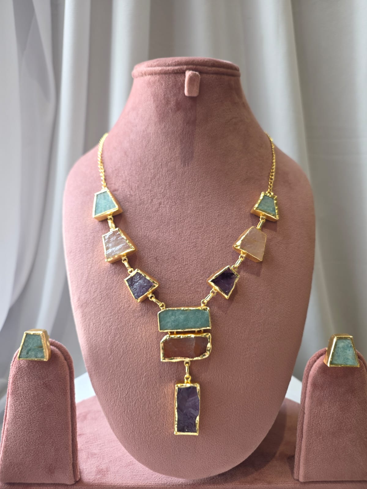 Cascade Geometric light multicolour Necklace Set