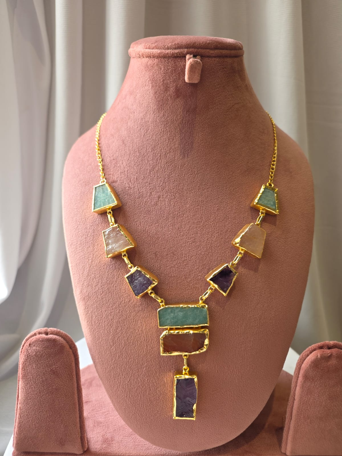Cascade Geometric light multicolour Necklace Set