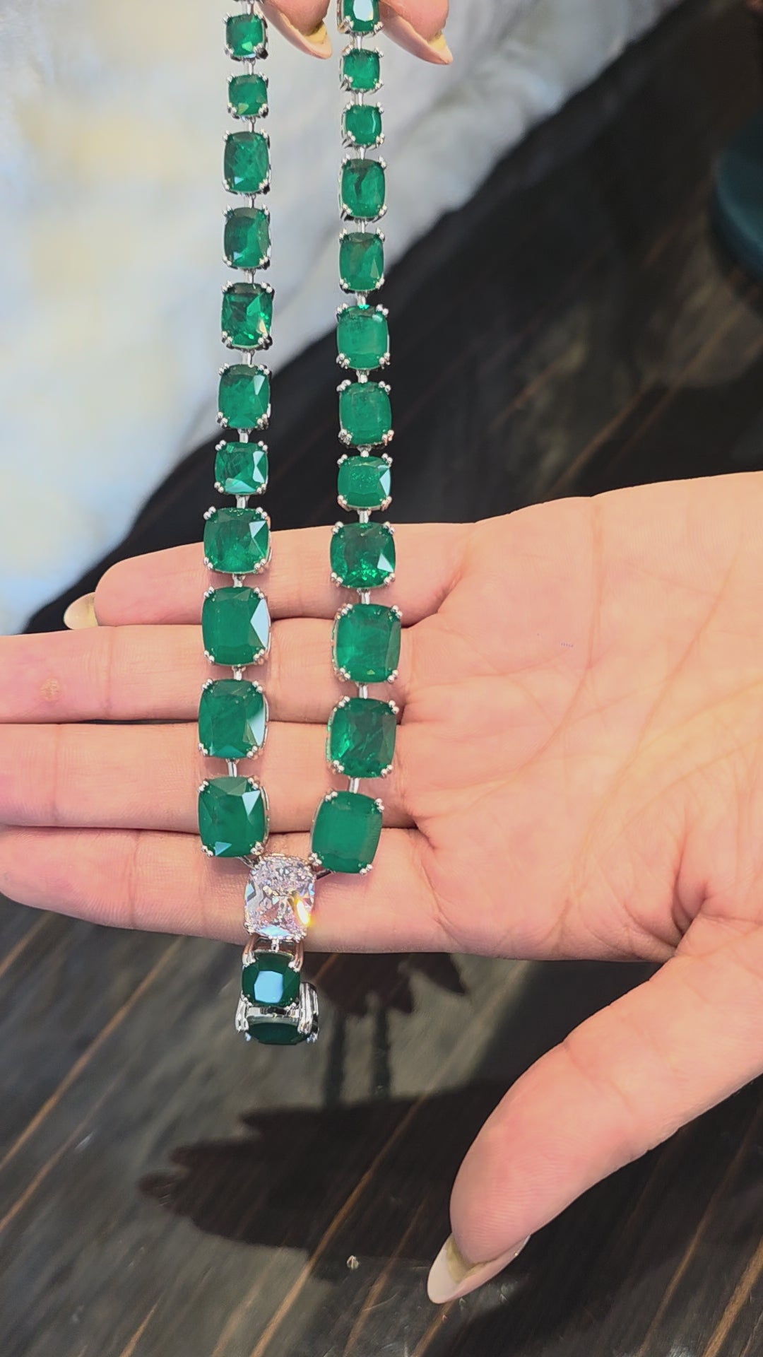 Emerald Solitaire Drop Necklace
