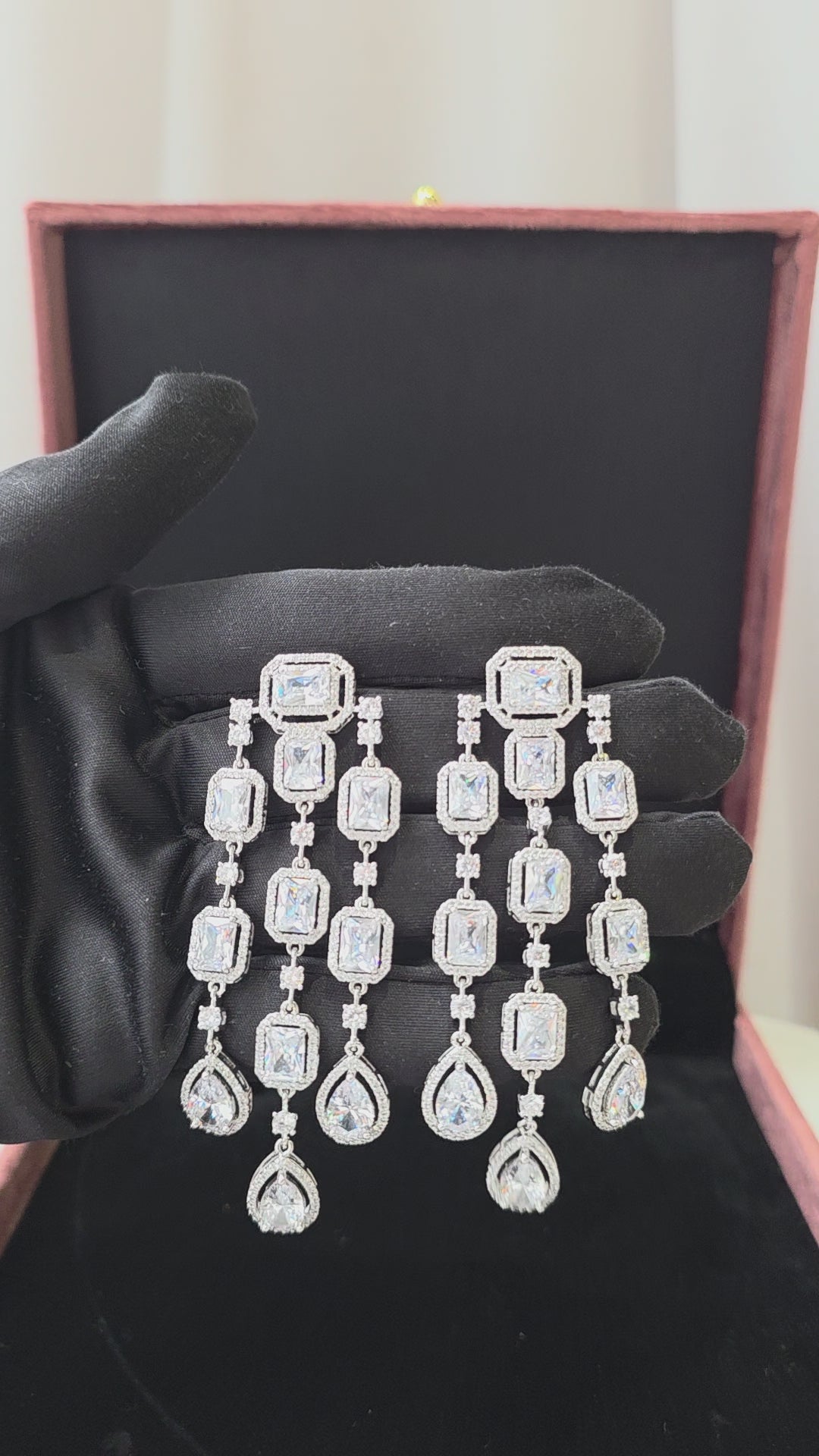 Crystal Chandelier Statement Earrings