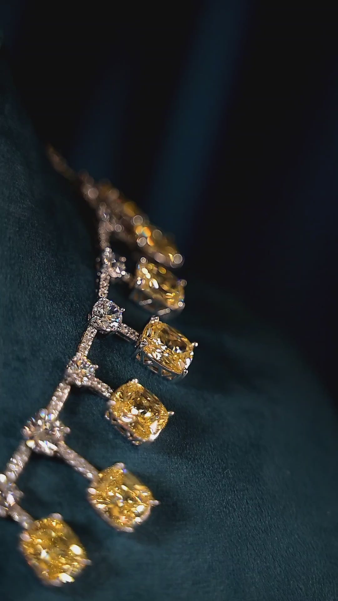 Citrine Crystal Statement Necklace Set