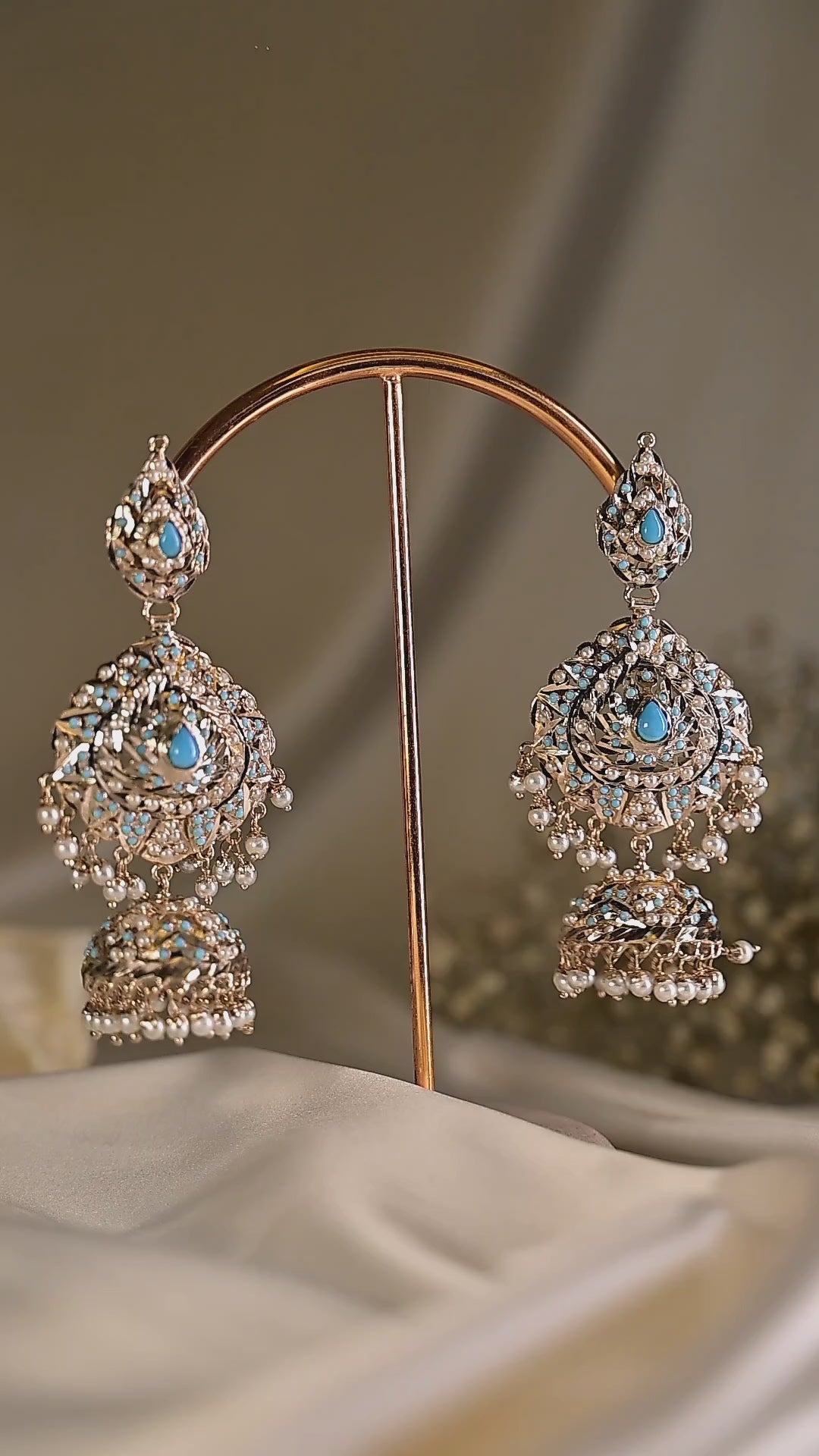 Firoza Jadau Pearl Jhumka Earring