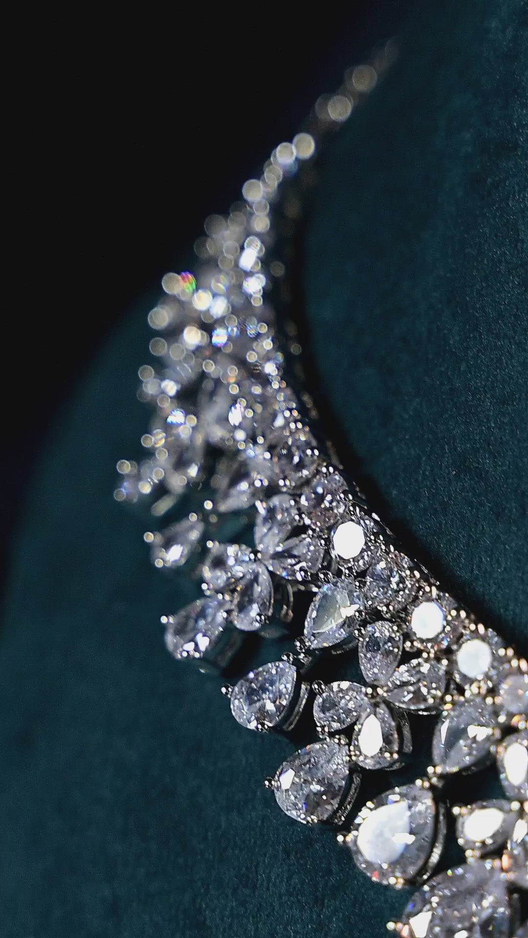 Crystal Cascade Necklace Set