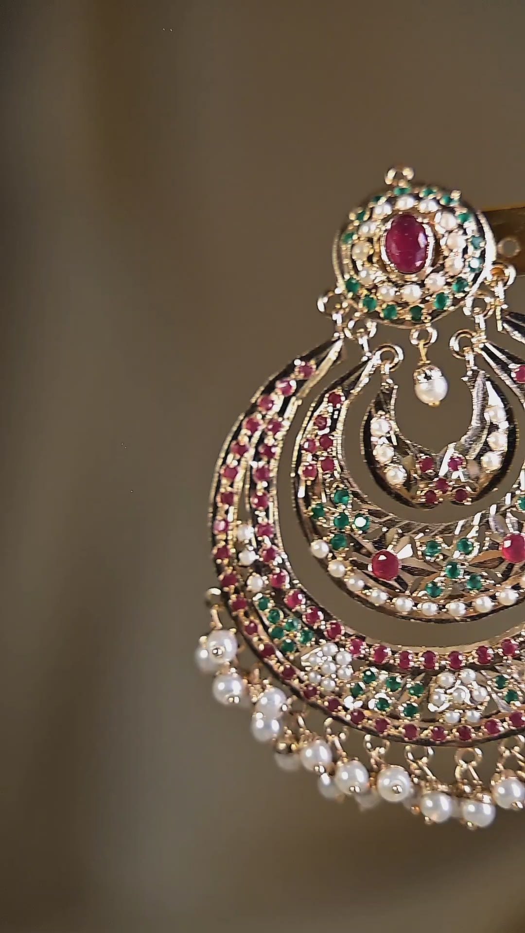 Cascade Chandbali jadau Earrings
