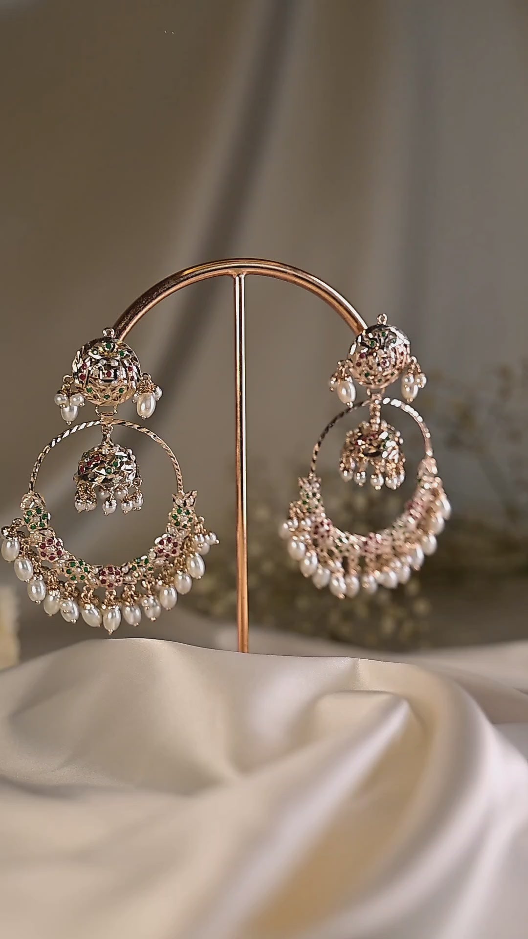 Jadau Hoop Jhumka Pearl Earring