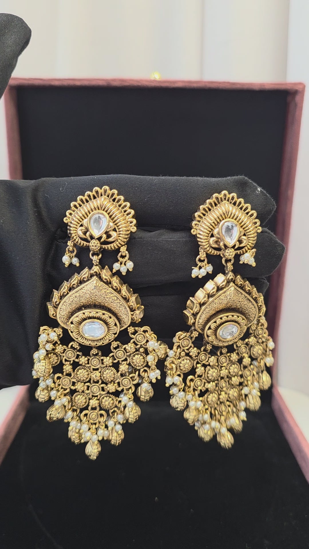 Temple Pearl Statement Earrings