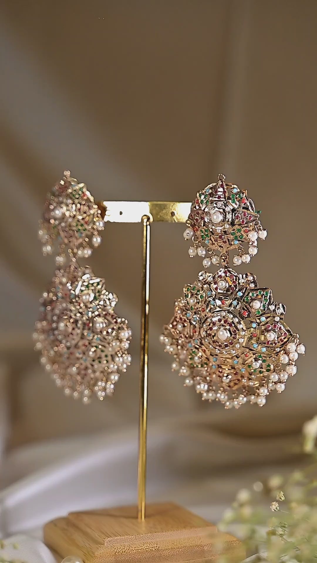 Mehrbano Jadau Chandbali Earrings
