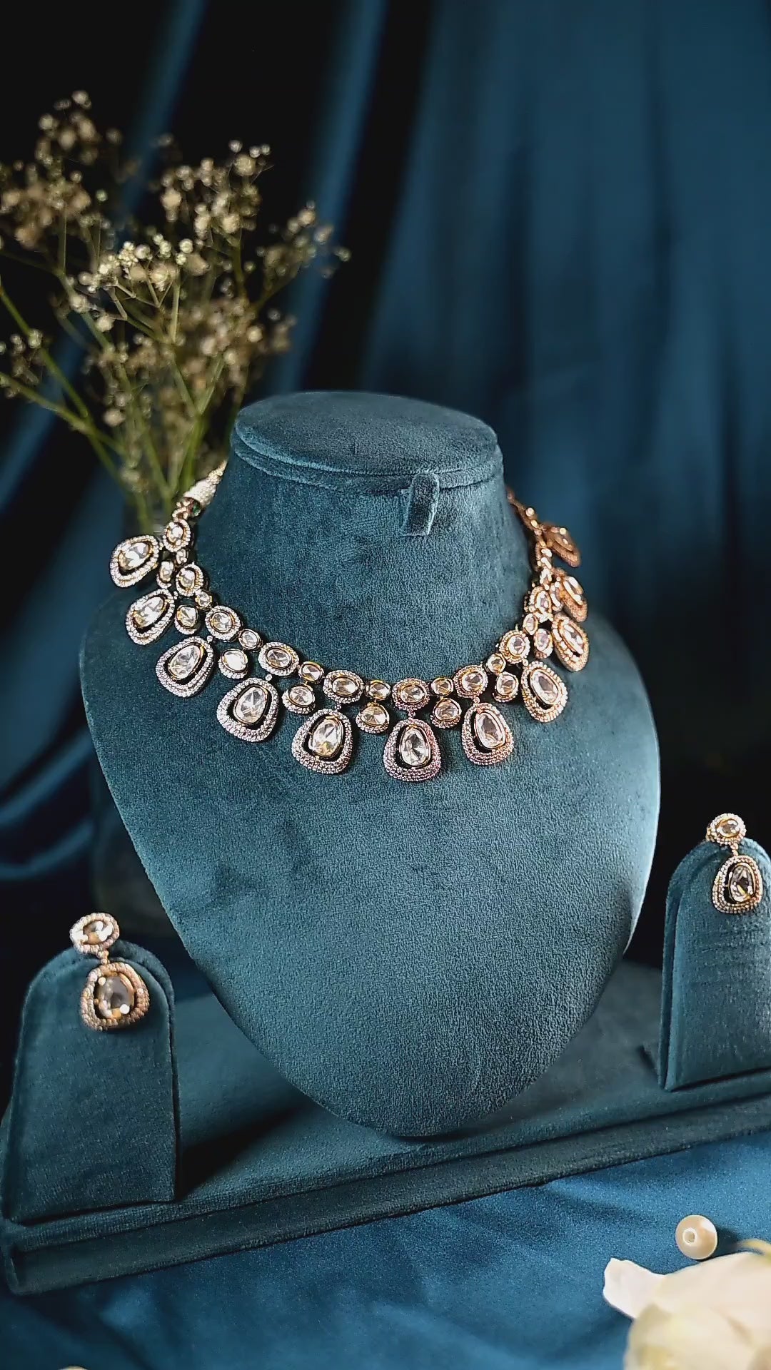 Rosé Polki Grace Necklace Set