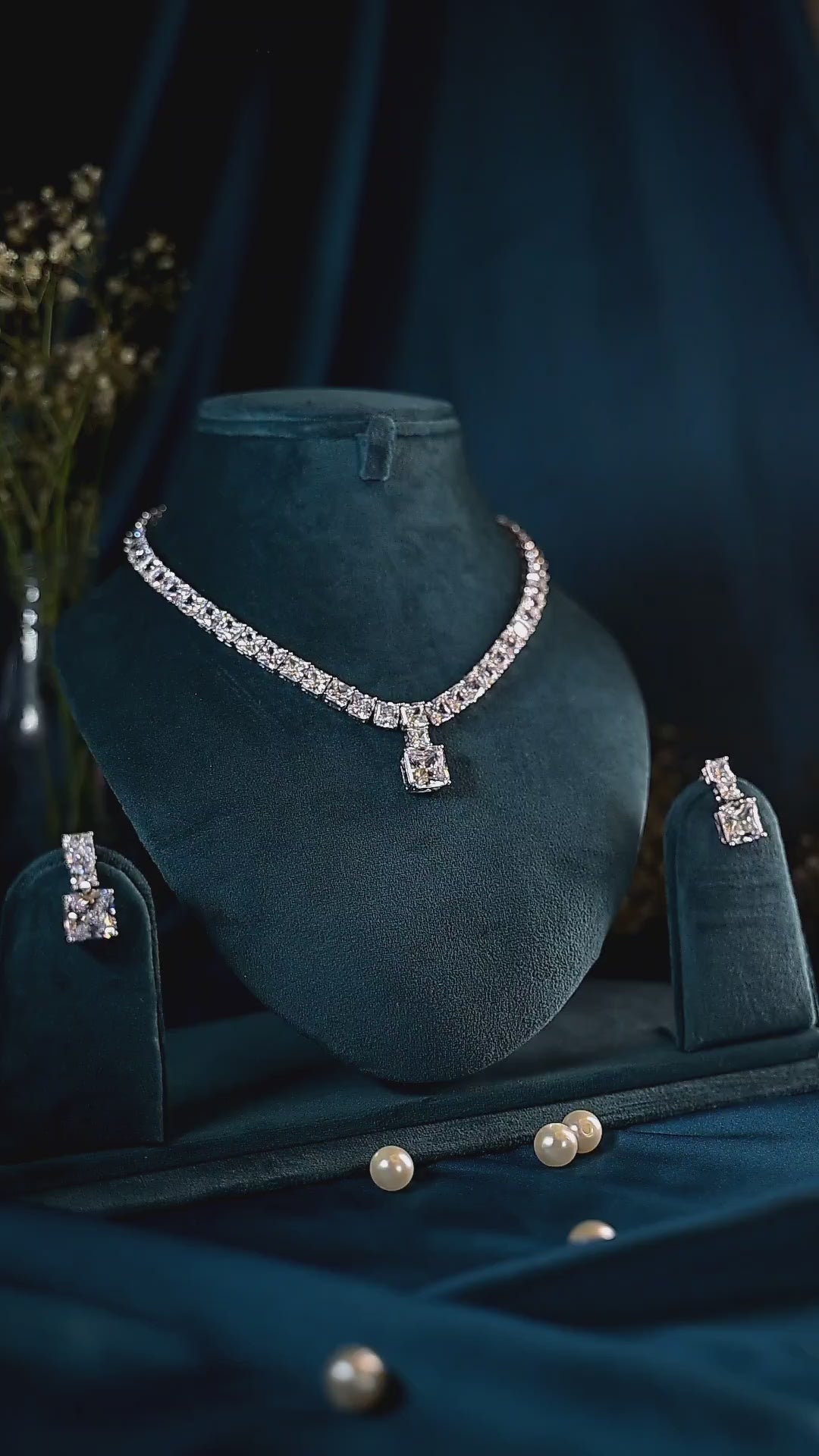 Classic Crystal Drop Necklace Set
