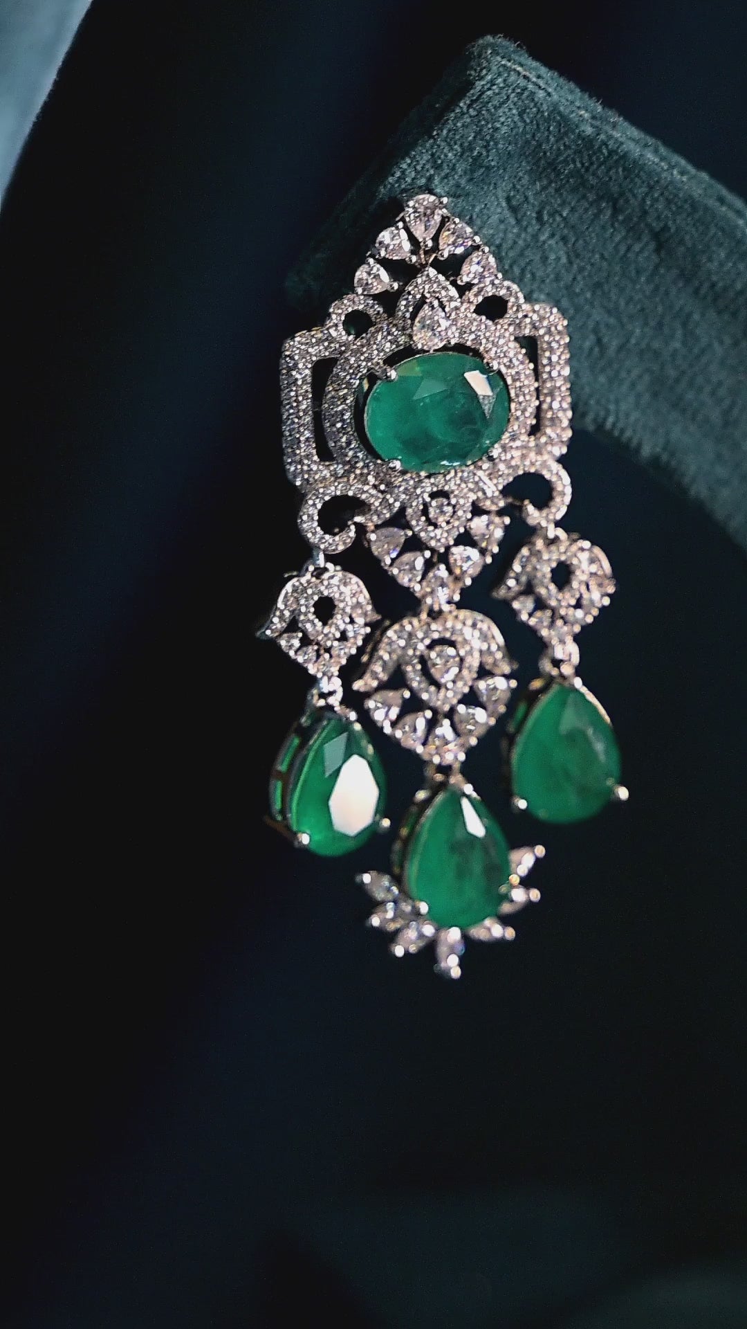 Emerald Statement Necklace Set