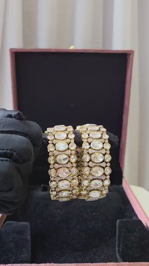 Classic Kada Polki Openable Bangles