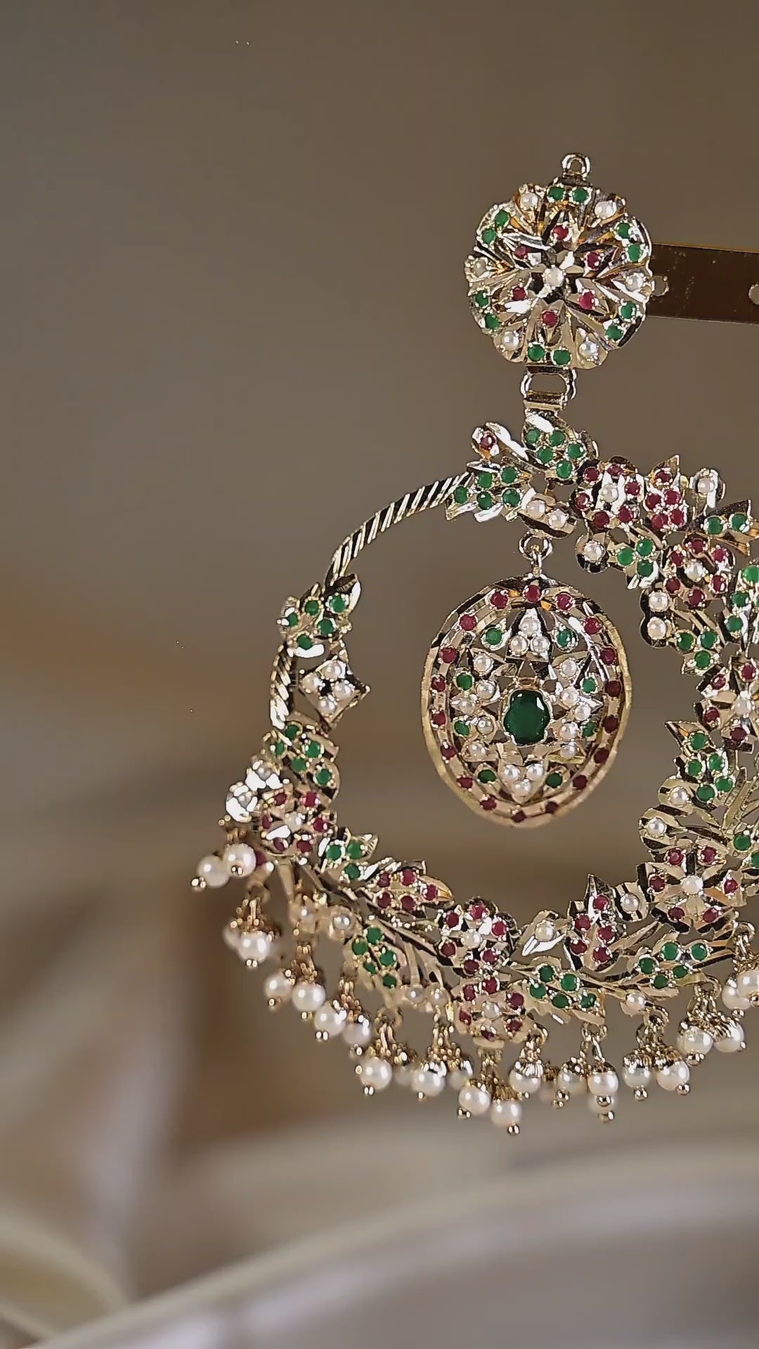 Gulrukh Jadau Chandbali Earrings