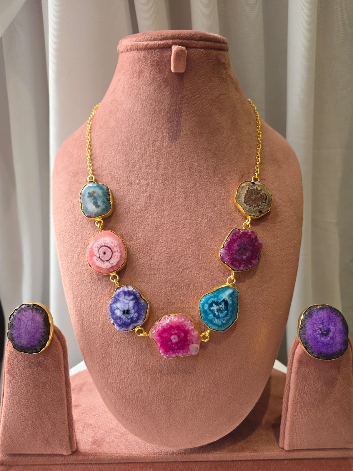 Prism Aura Slice Necklace lavender