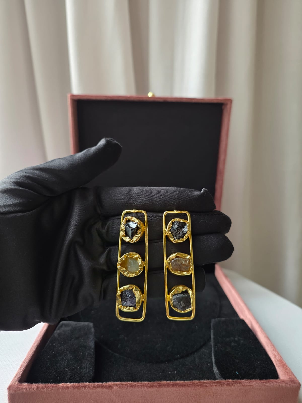 Prism Bar Statement Earrings Midnight
