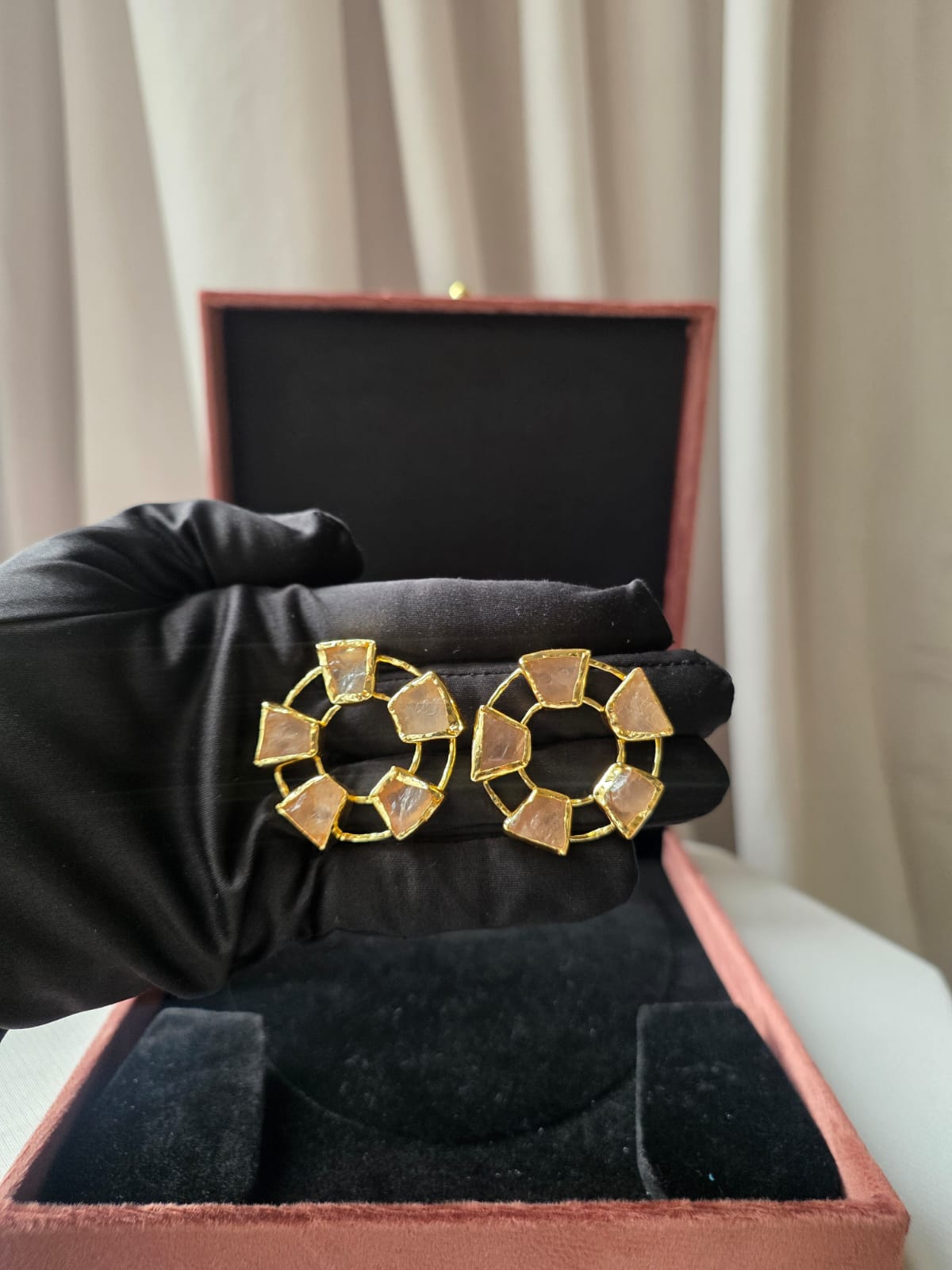 Verdant Halo Gemstone Earrings Yellow