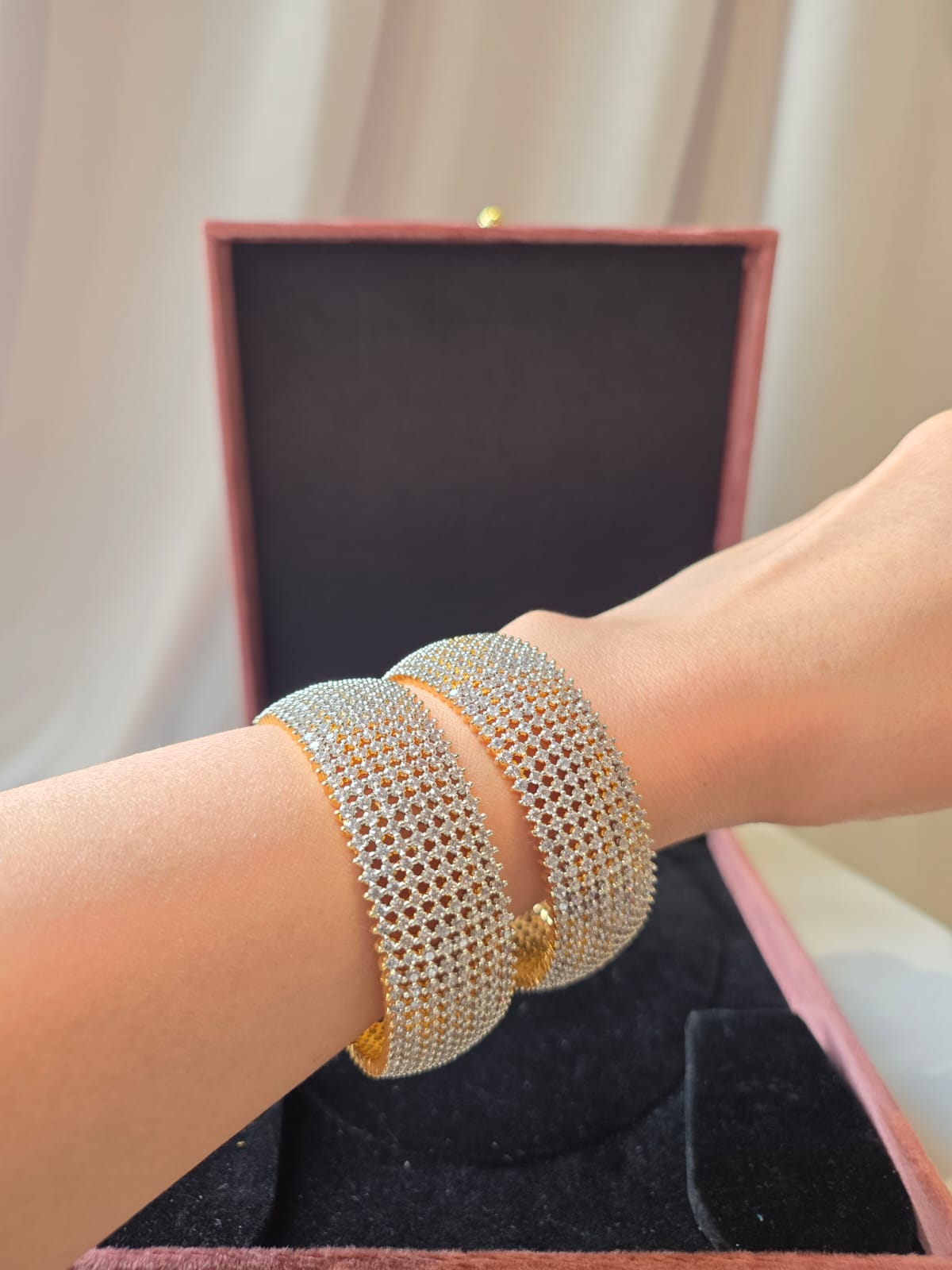 Luxe Mesh Diamond Bangles