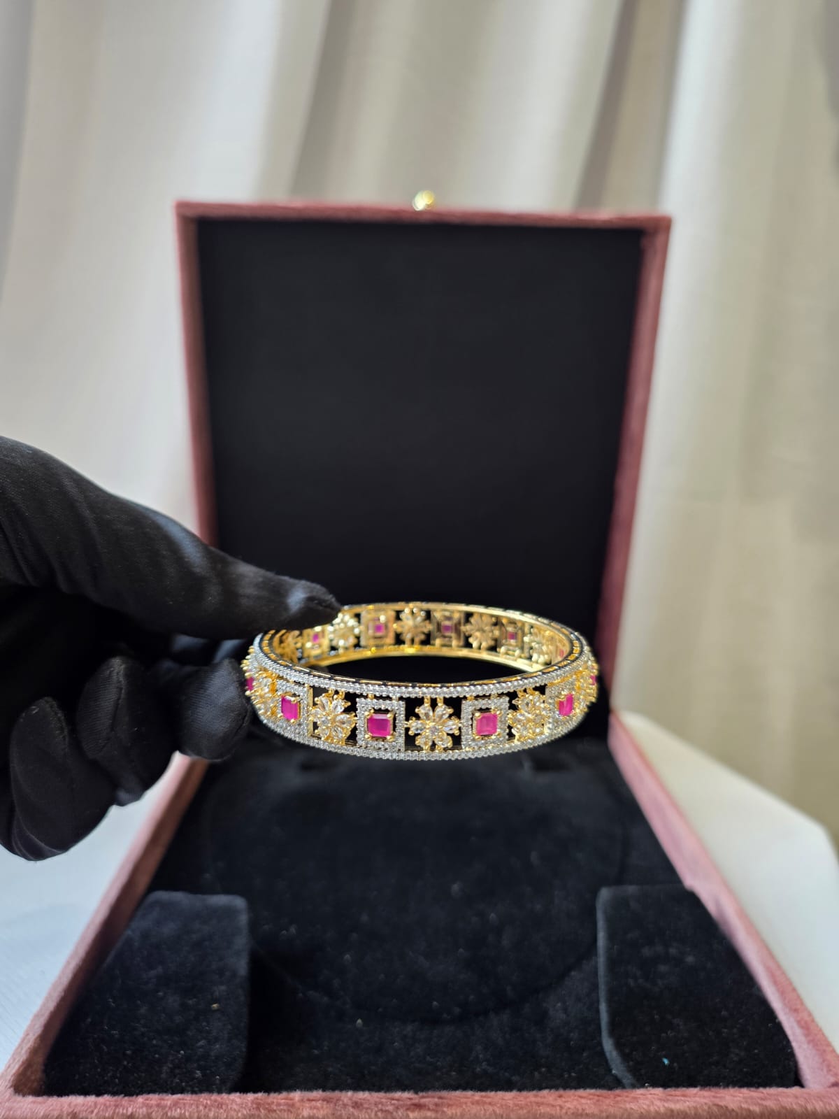 Ruby Floral Luxe Bangle Pair