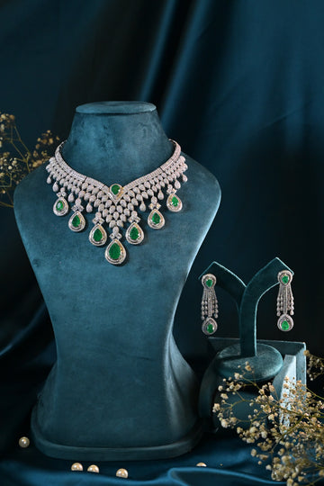 Cascade Emerald Teardrop Necklace