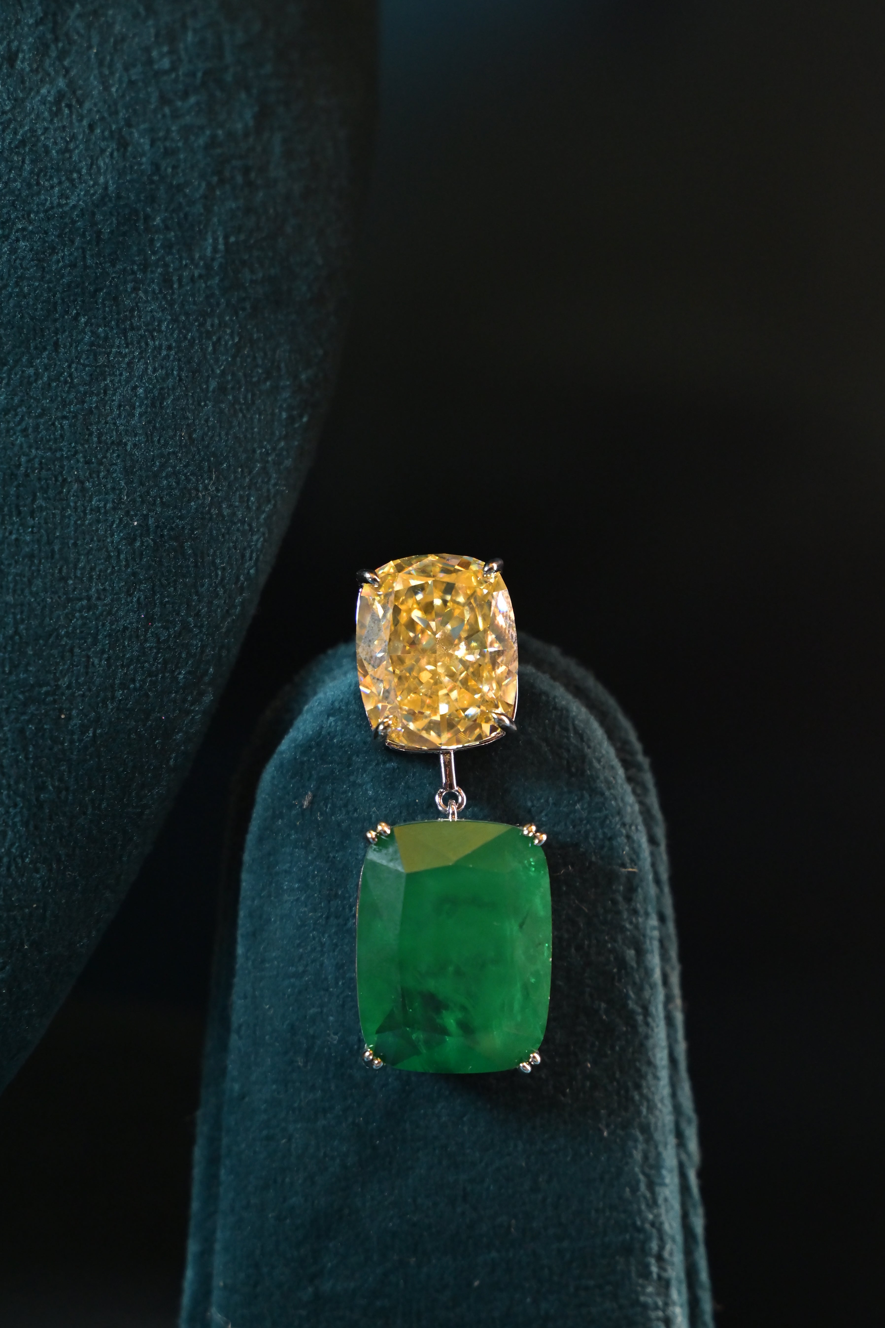 Emerald Citrine Doublet Lumière Necklace Set