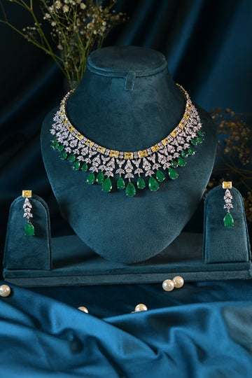 Cascade Emerald Row Necklace Set