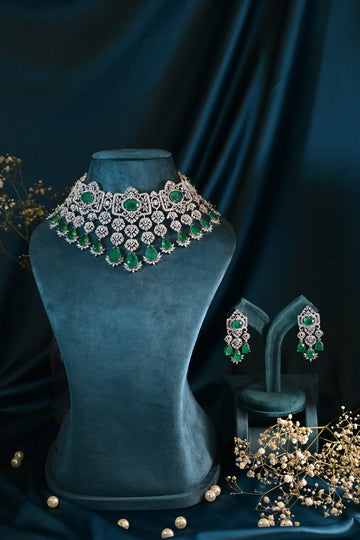 Emerald Statement Necklace Set