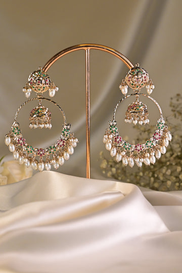 Jadau Hoop Jhumka Pearl Earring