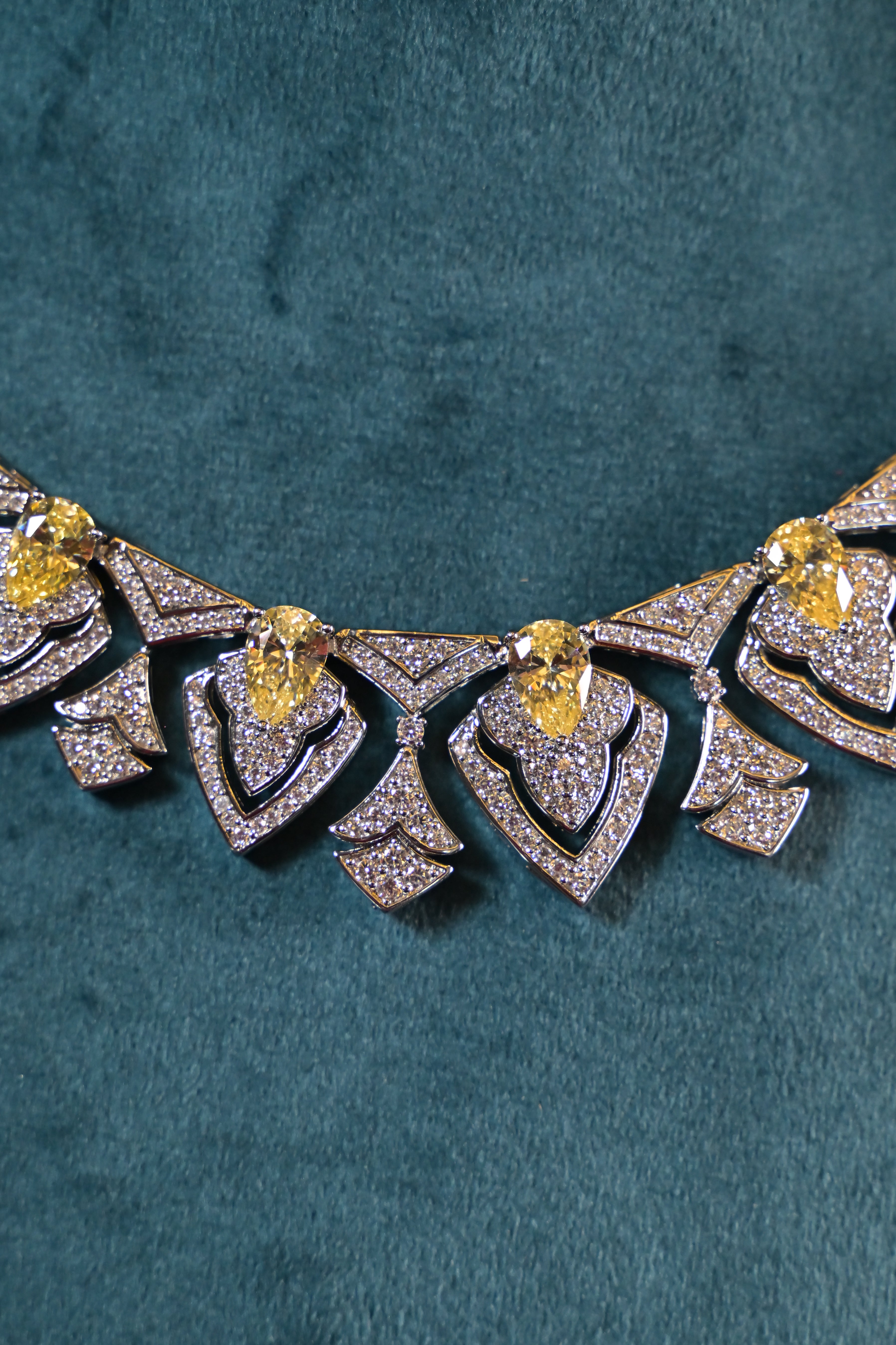 Citrine Geometric Necklace Set
