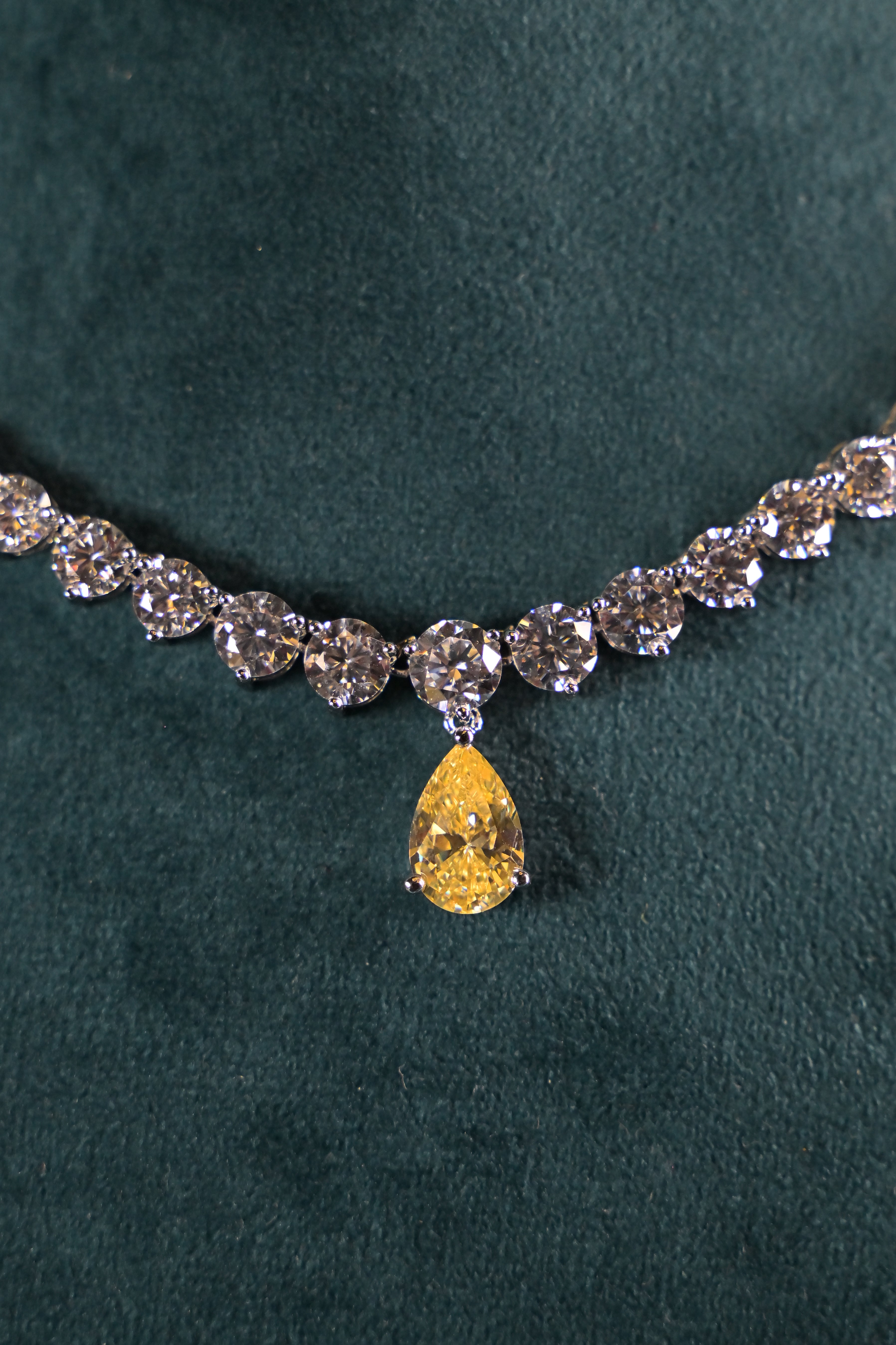 Aurelia Citrine Drop Solitaire Necklace Set