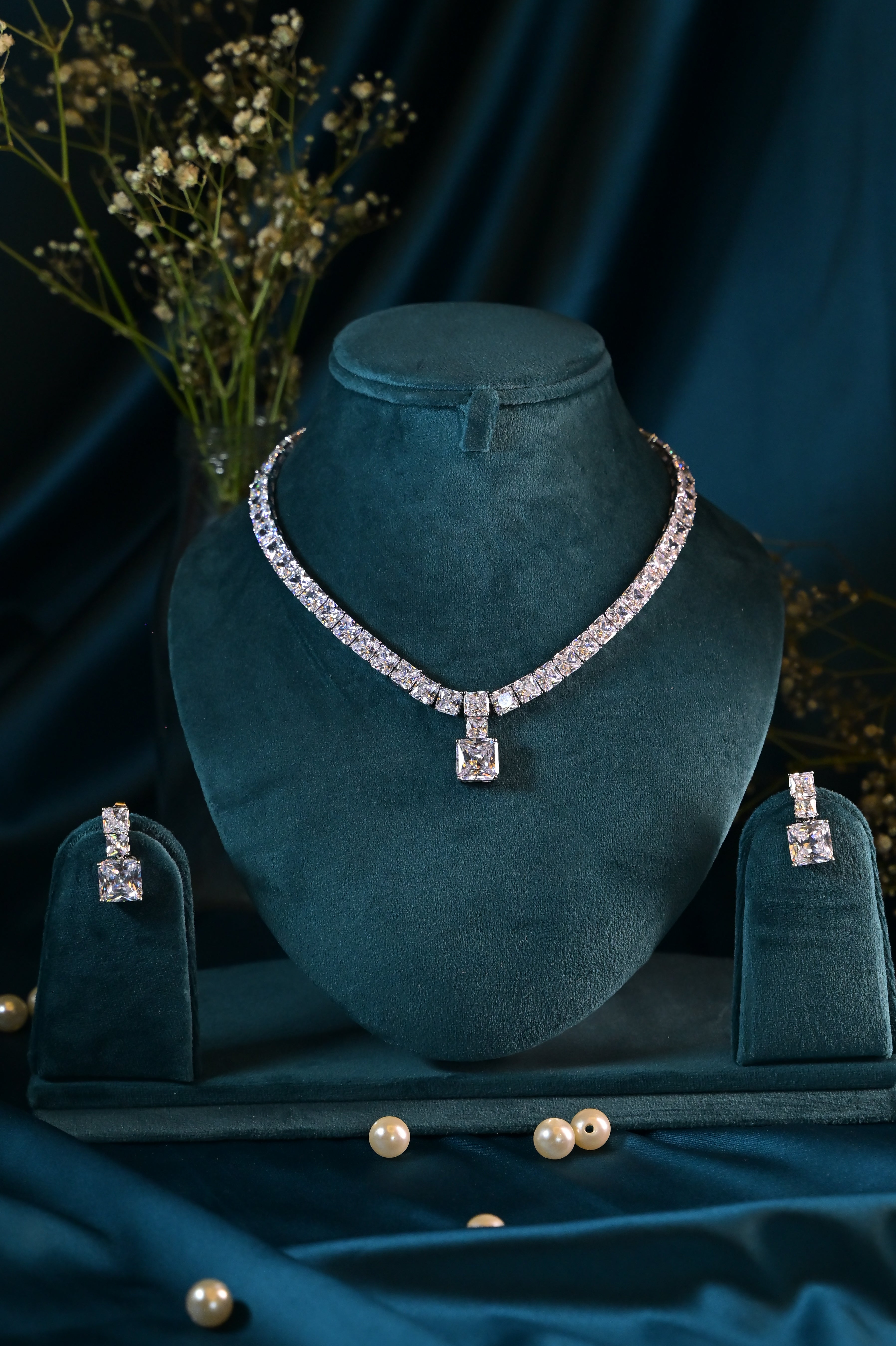 Classic Crystal Drop Necklace Set