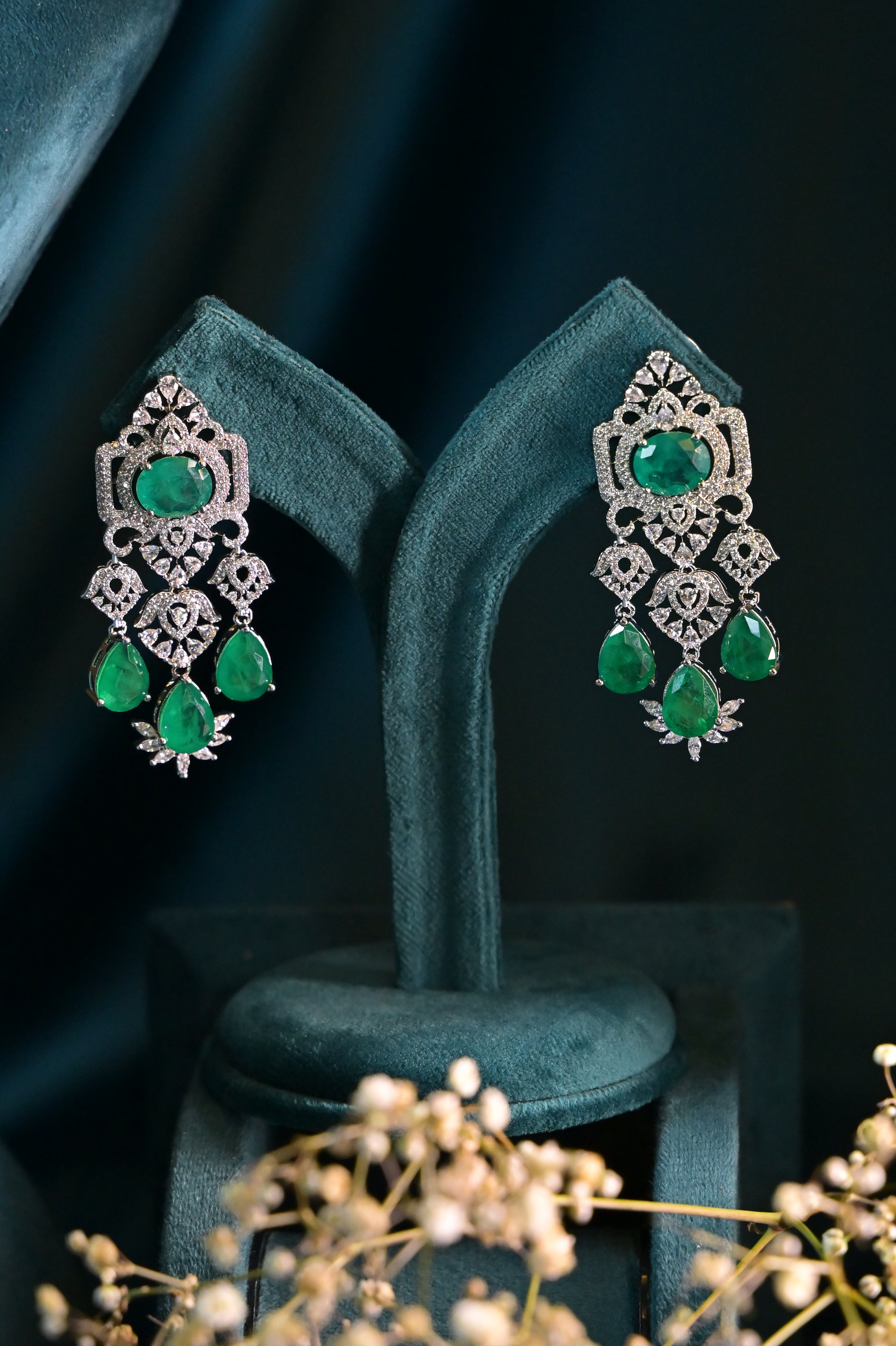 Emerald Statement Necklace Set