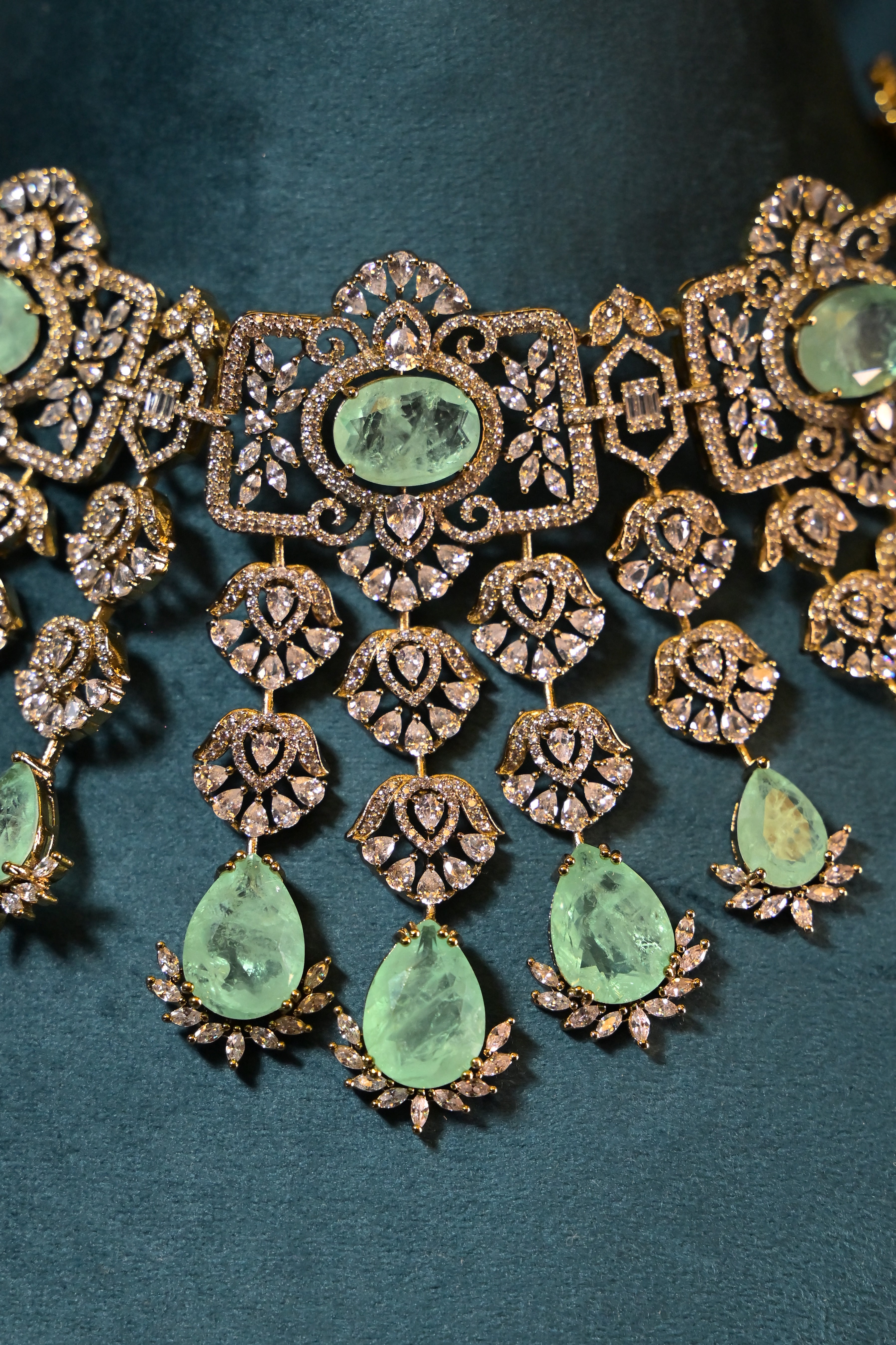 Noor Mahal Mint Drop Choker Set