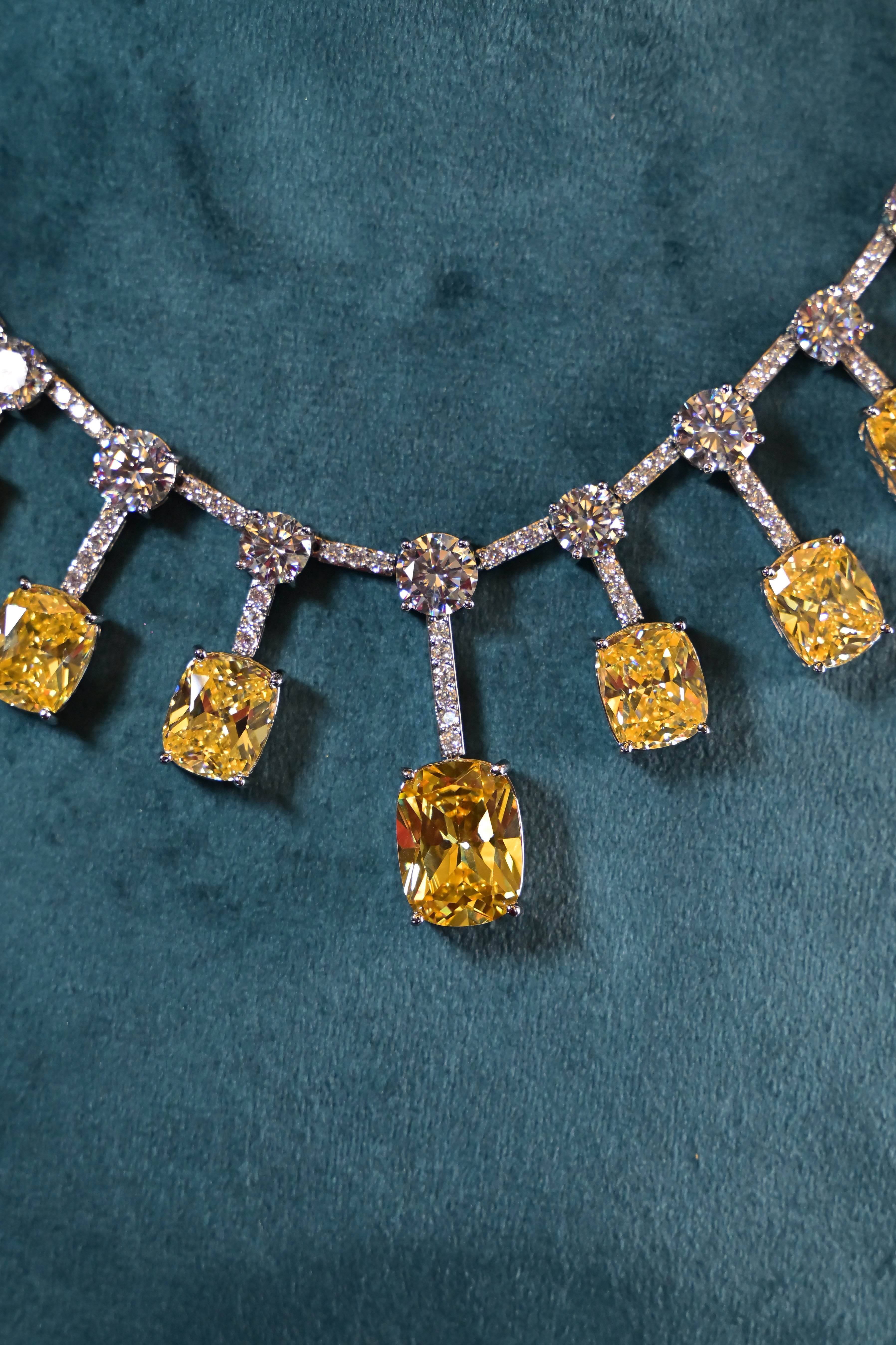 Citrine Crystal Statement Necklace Set