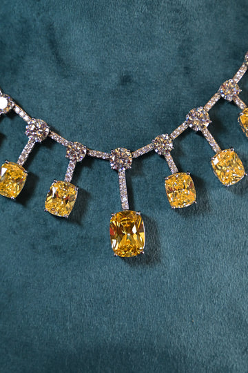 Citrine Crystal Statement Necklace Set