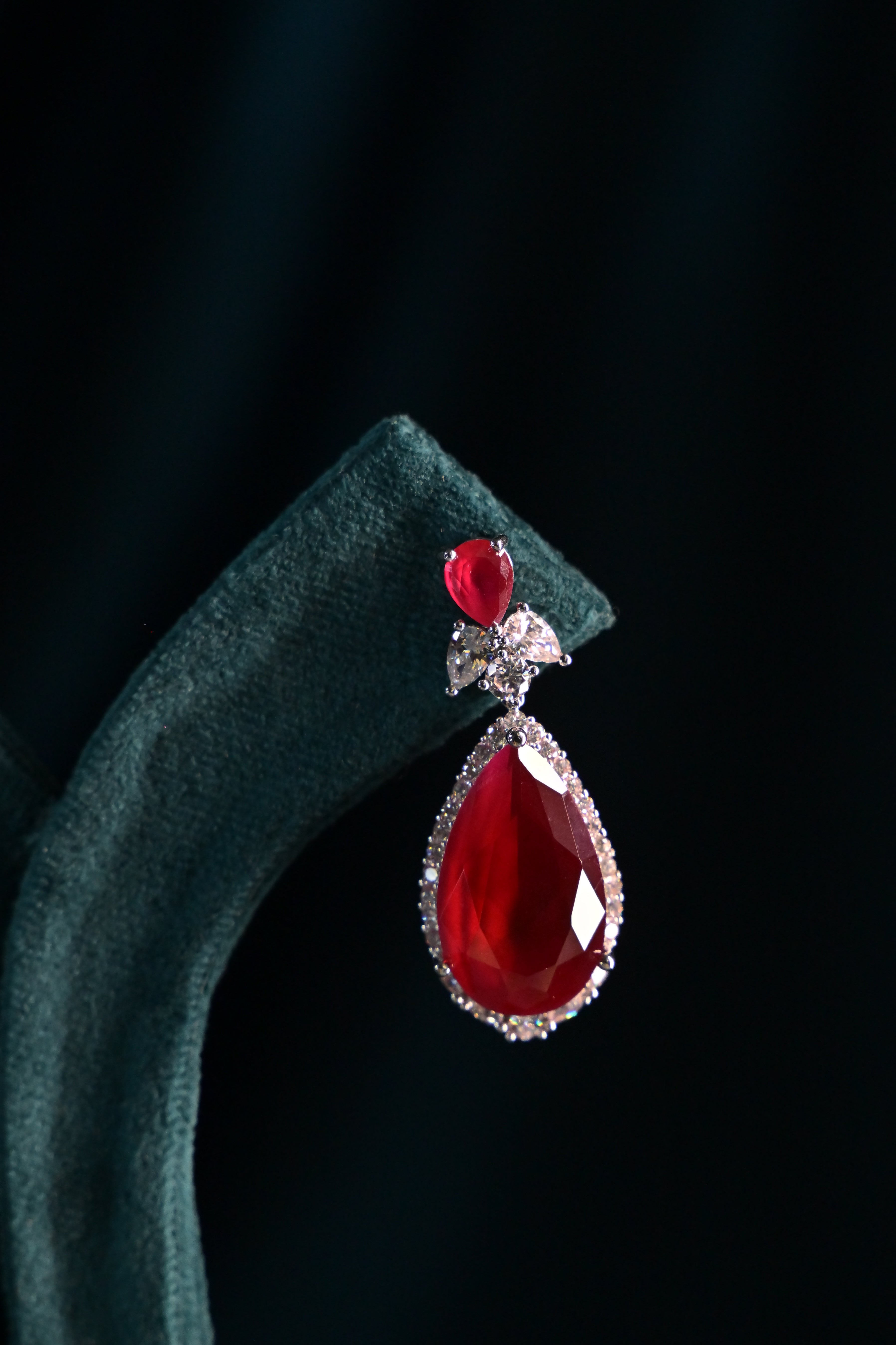 Regal Ruby Crystal Necklace Set