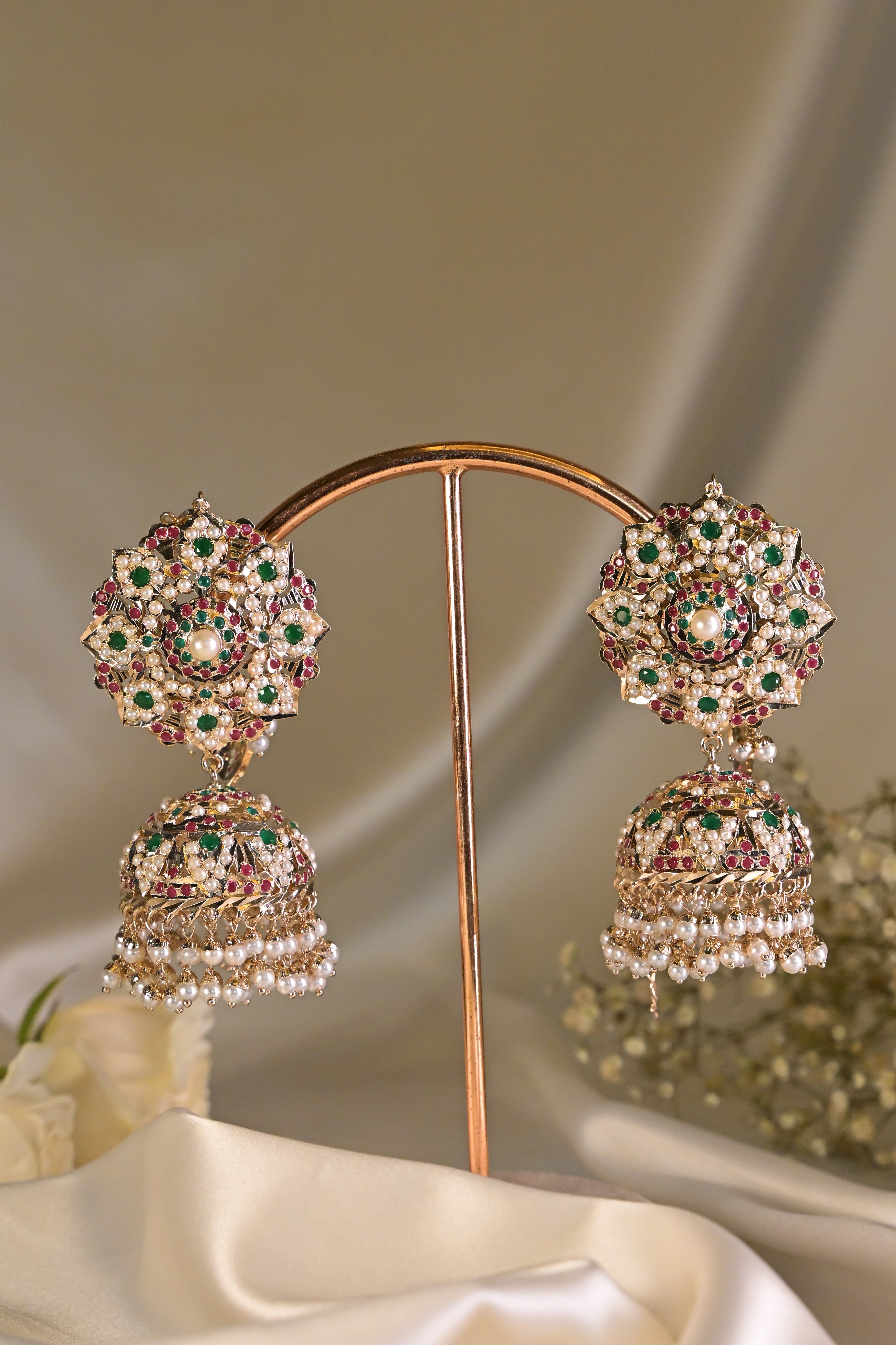 Maharani jadau multicolour long jhumka