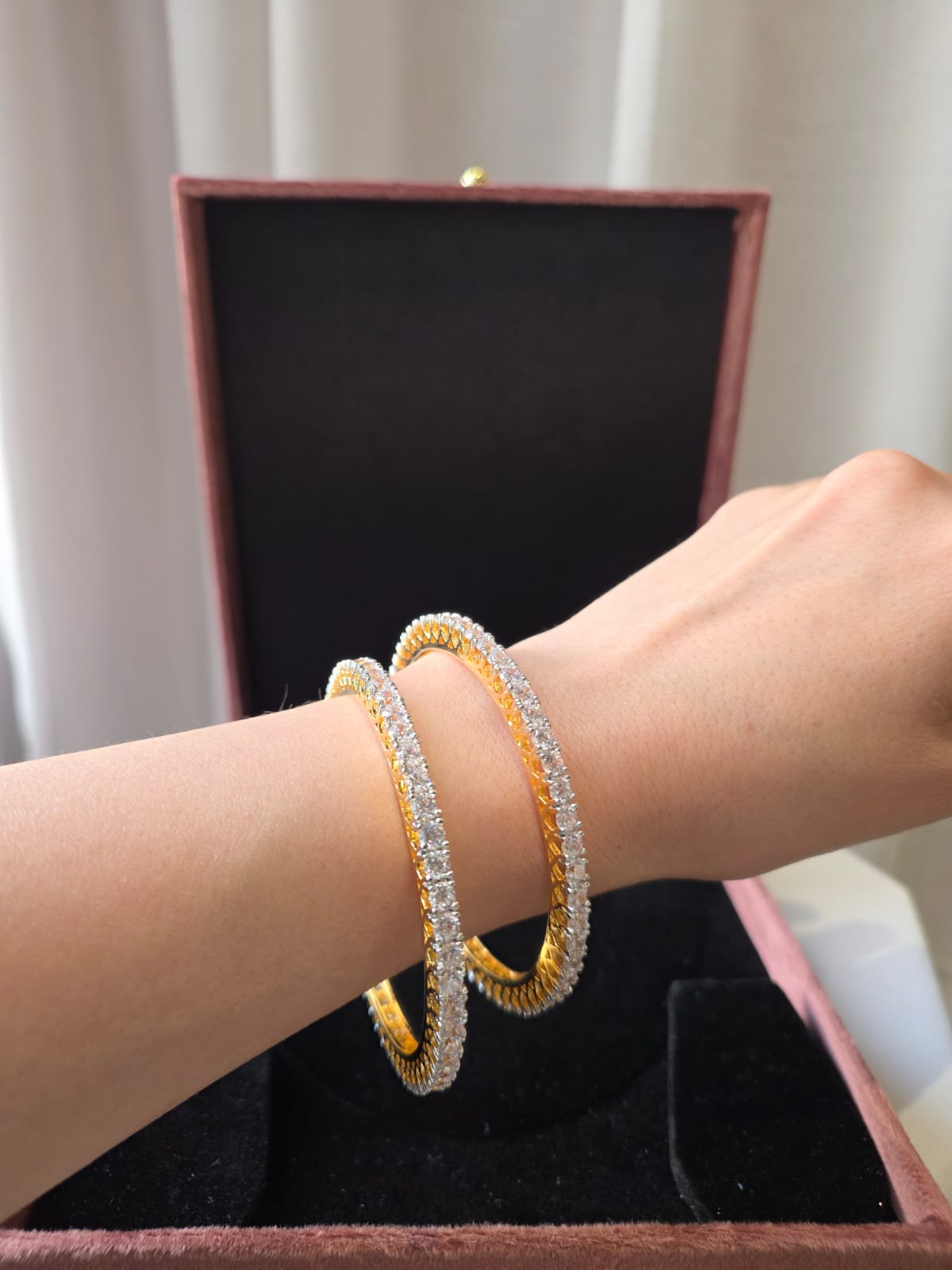 Celeste Diamond Bangle Pair Set