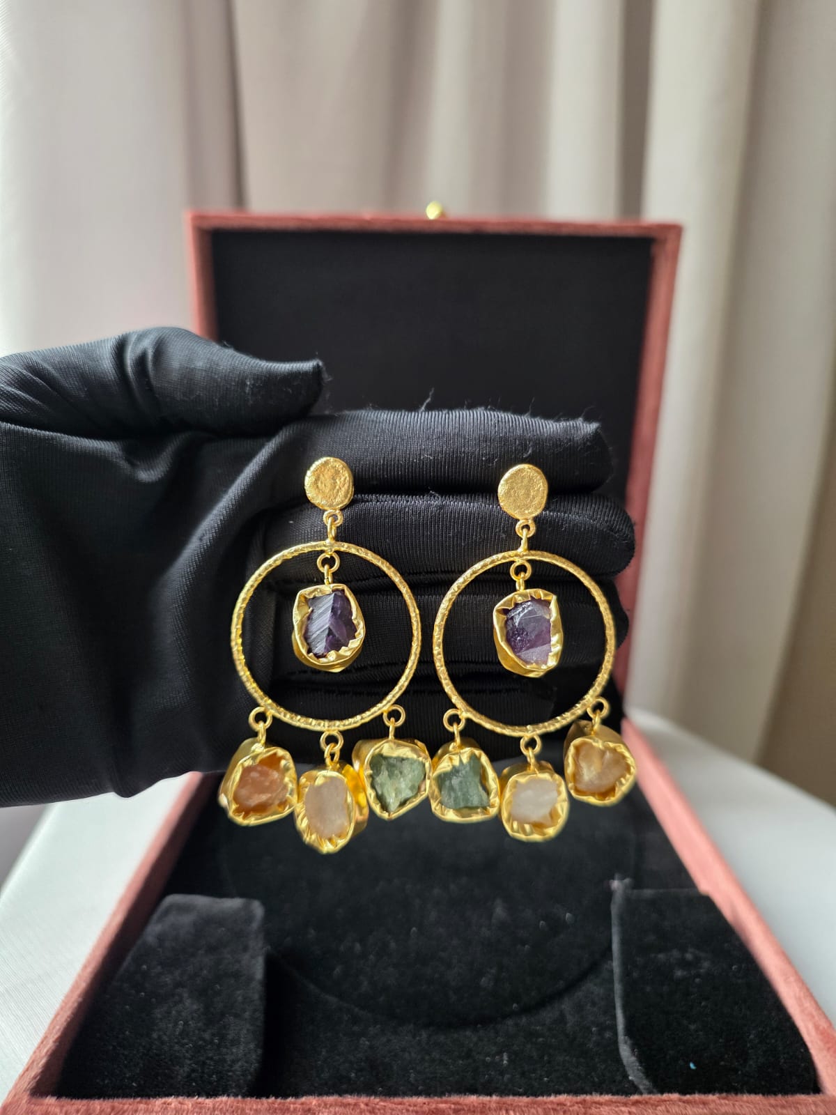 Celestia Gem Halo Earrings