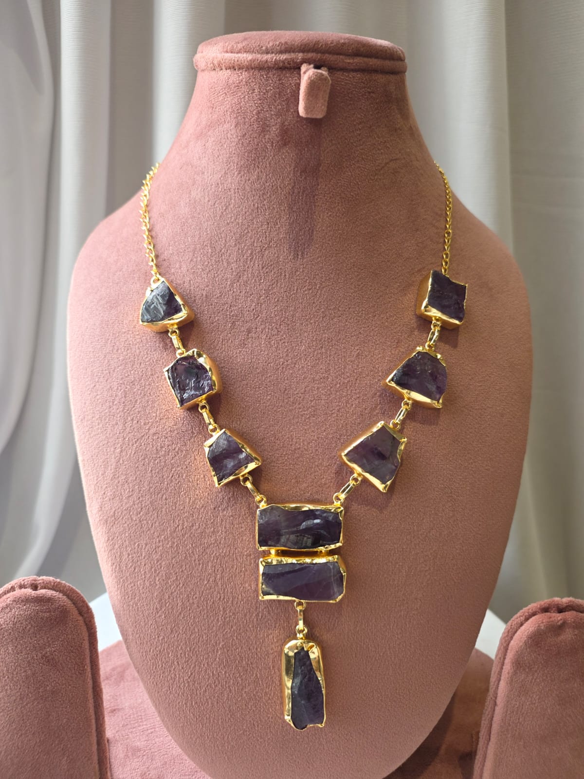 Cascade Geometric purple Necklace Set