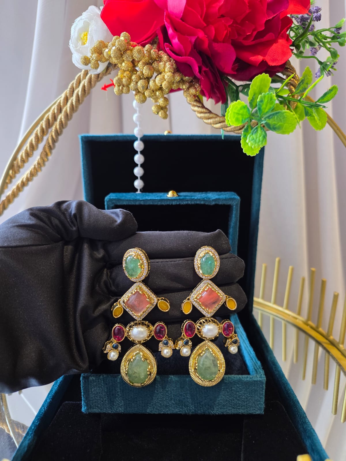 Regal Multistone Statement Earrings
