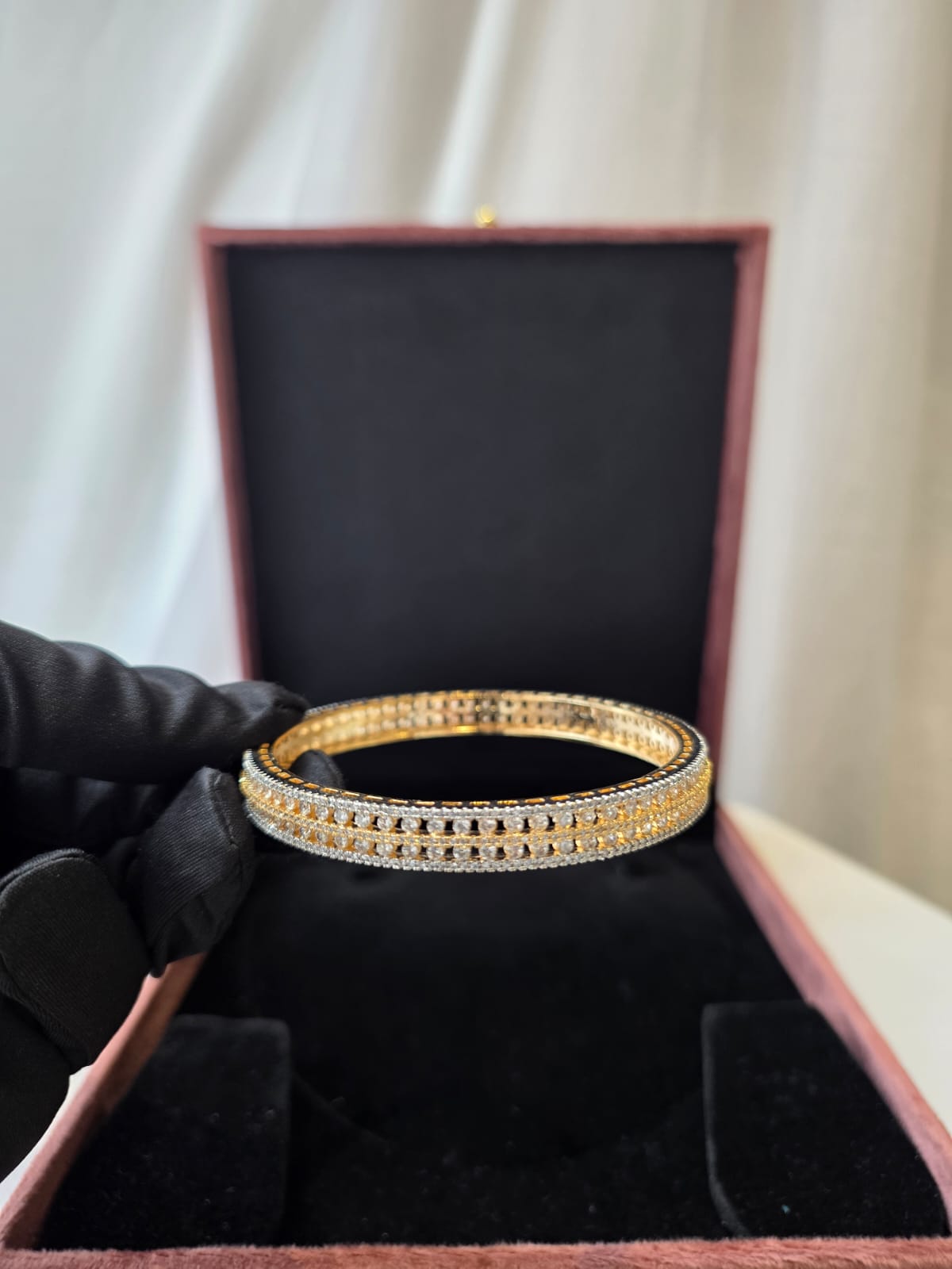 Aria crystal weave Bangle Pair