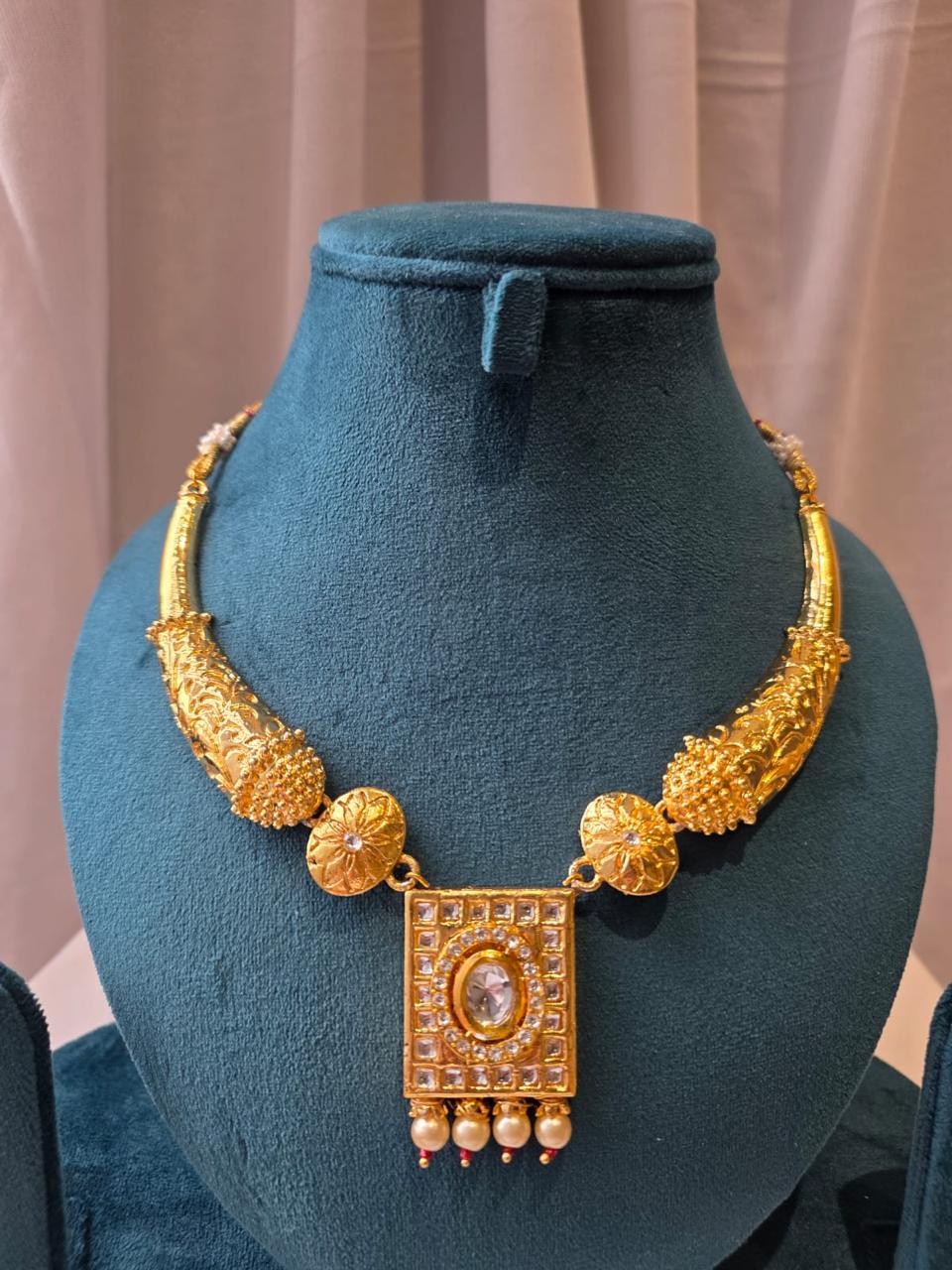 Classic Square Pendant Necklace Set